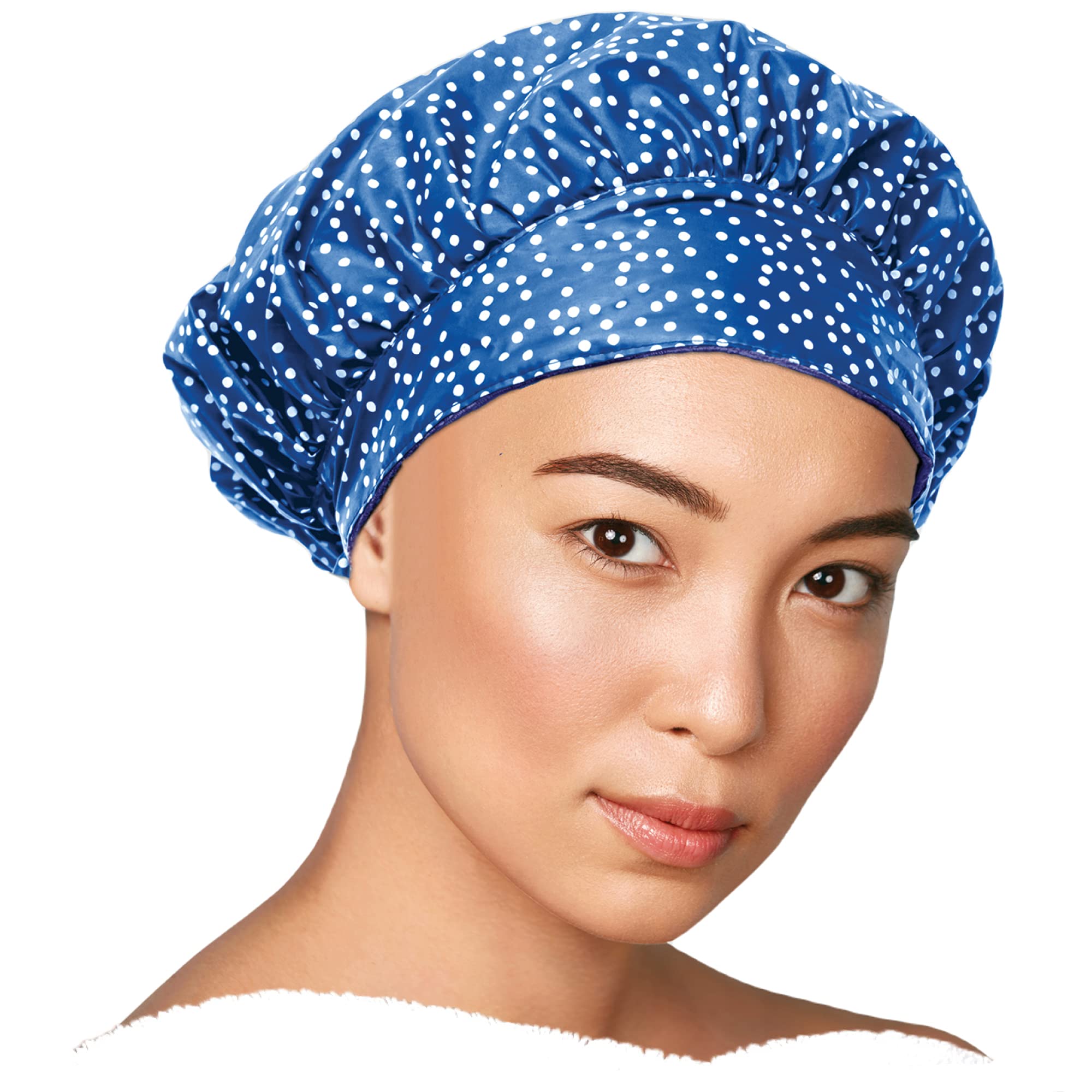 Womens Luxury Shower Cap Waterproof Mold Resistant Reusable Fashion Elastic  Band