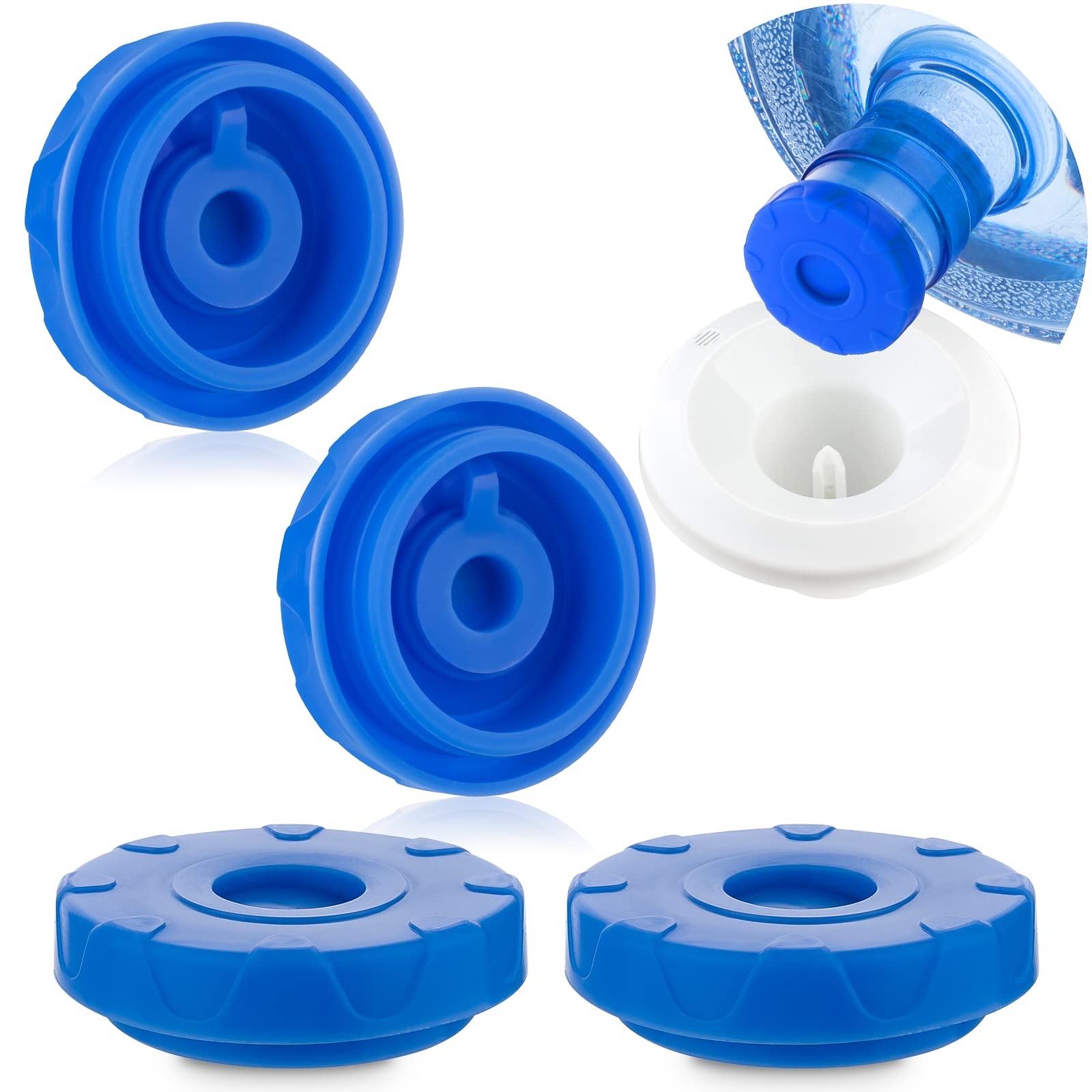 Non Spill Cap Anti Splash Bottle Caps Reusable for 55mm 3 and 5 Gallon Water  Jugs Pack of 10 