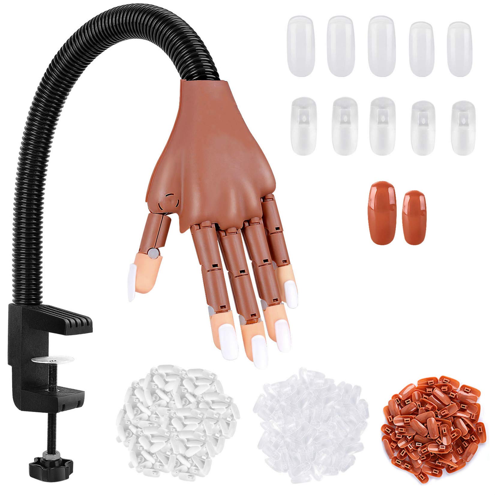 Nail Practice Hand For Acrylic Nails-flexible Nail Training Hand Kit, Fake  Mannequin Model Training Hand With 300 Pcs Nail Tips, Nail Files And C