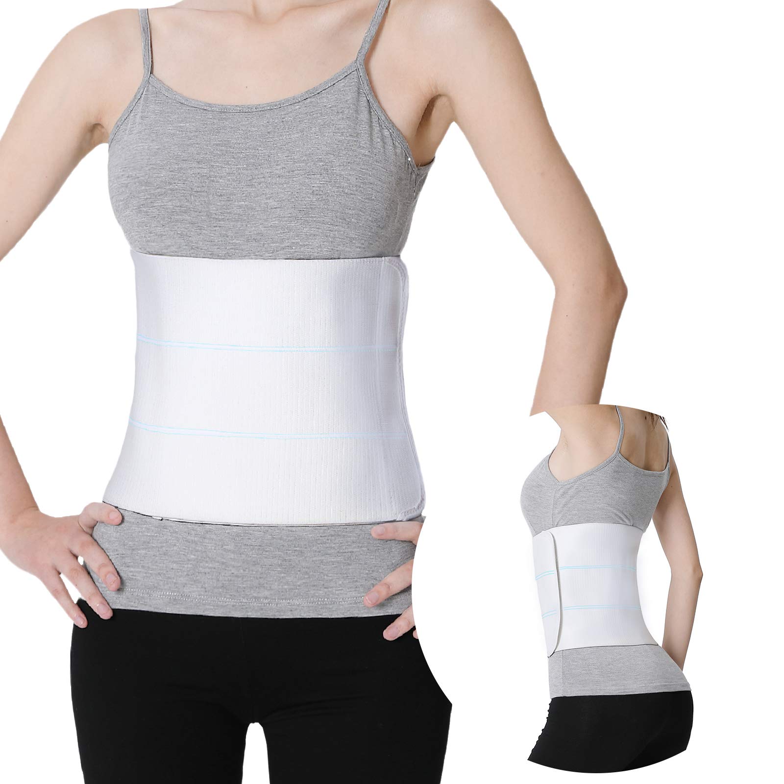 Abdominal Binder Post Surgery for Men and Women, Postpartum Tummy Tuck Belt  Provides Slimming Bariatric Stomach Compression,High Elasticity, Breathable  - (30 - 45) 3 PANEL - 9 30-45 WHITE