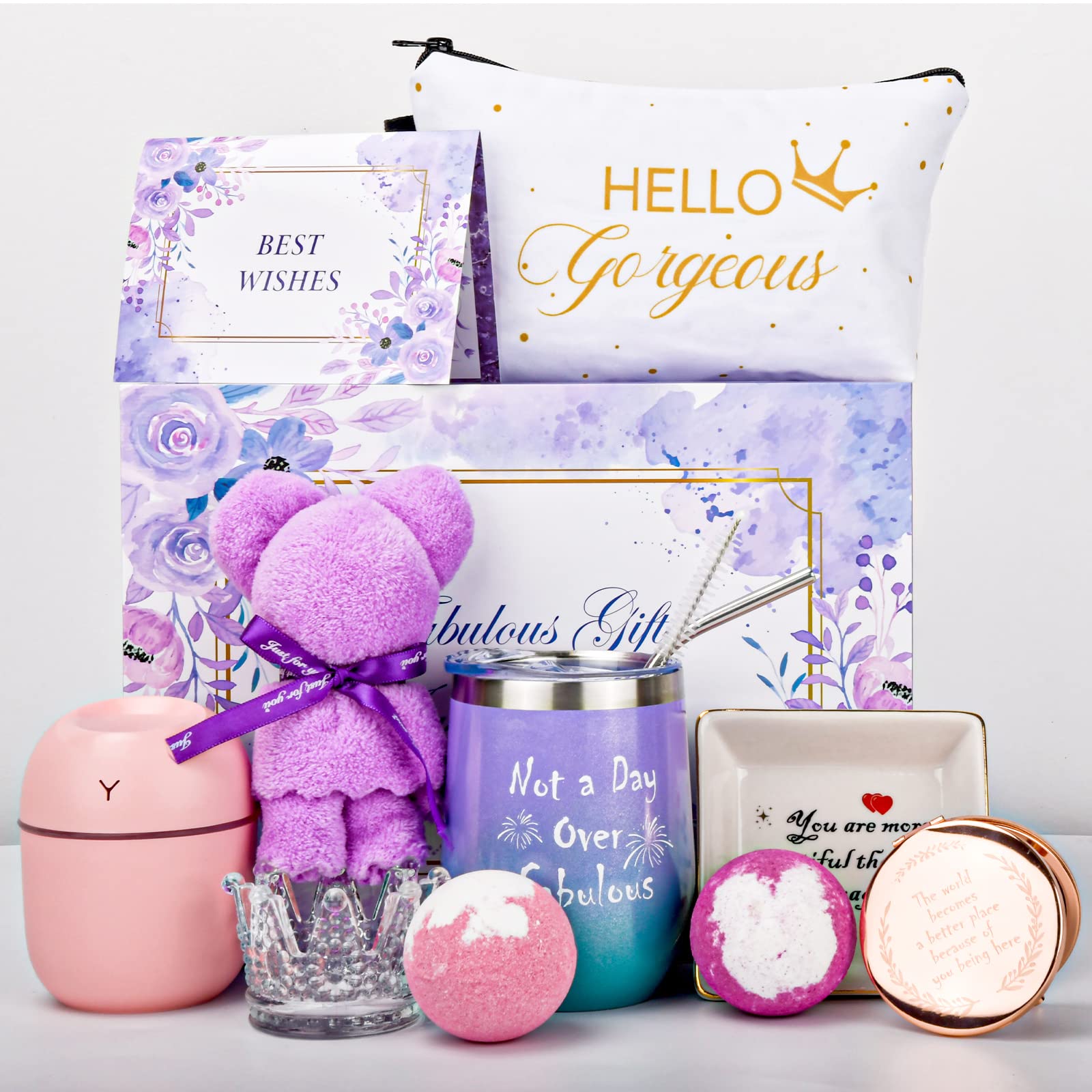 Birthday Gifts for Women,Unique Happy Birthday Relaxing Spa Bath Set Gift  Baskets Ideas for Her, Mom, Sister, Friends,Get Well Soon Gifts for