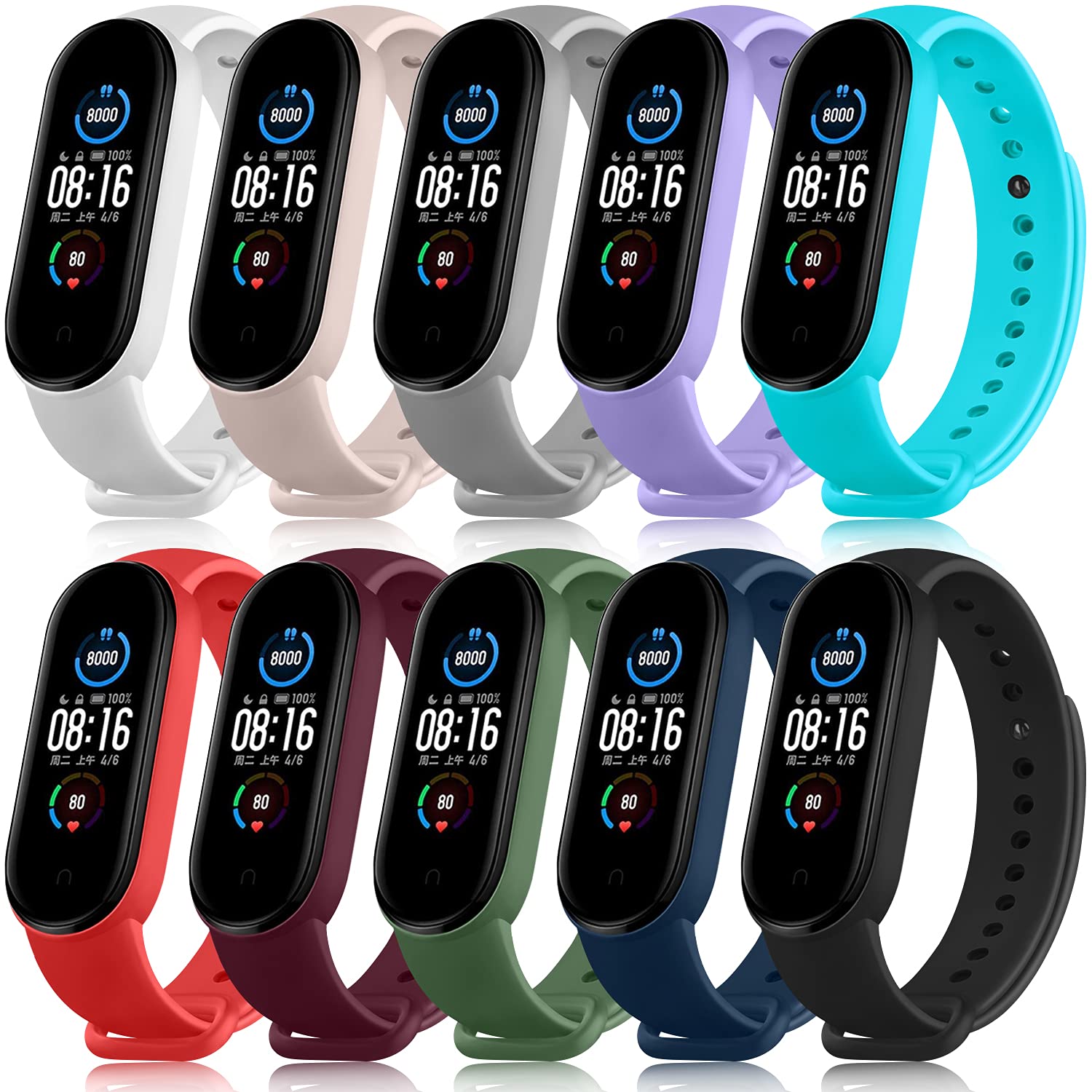  [4 Packs] Bands for Mi Band 7 Strap Replacement Wristband  Xiaomi Mi Band 7 Accessories Watch Band for Men Women Xiaomi 7 Wrist Band :  Electronics