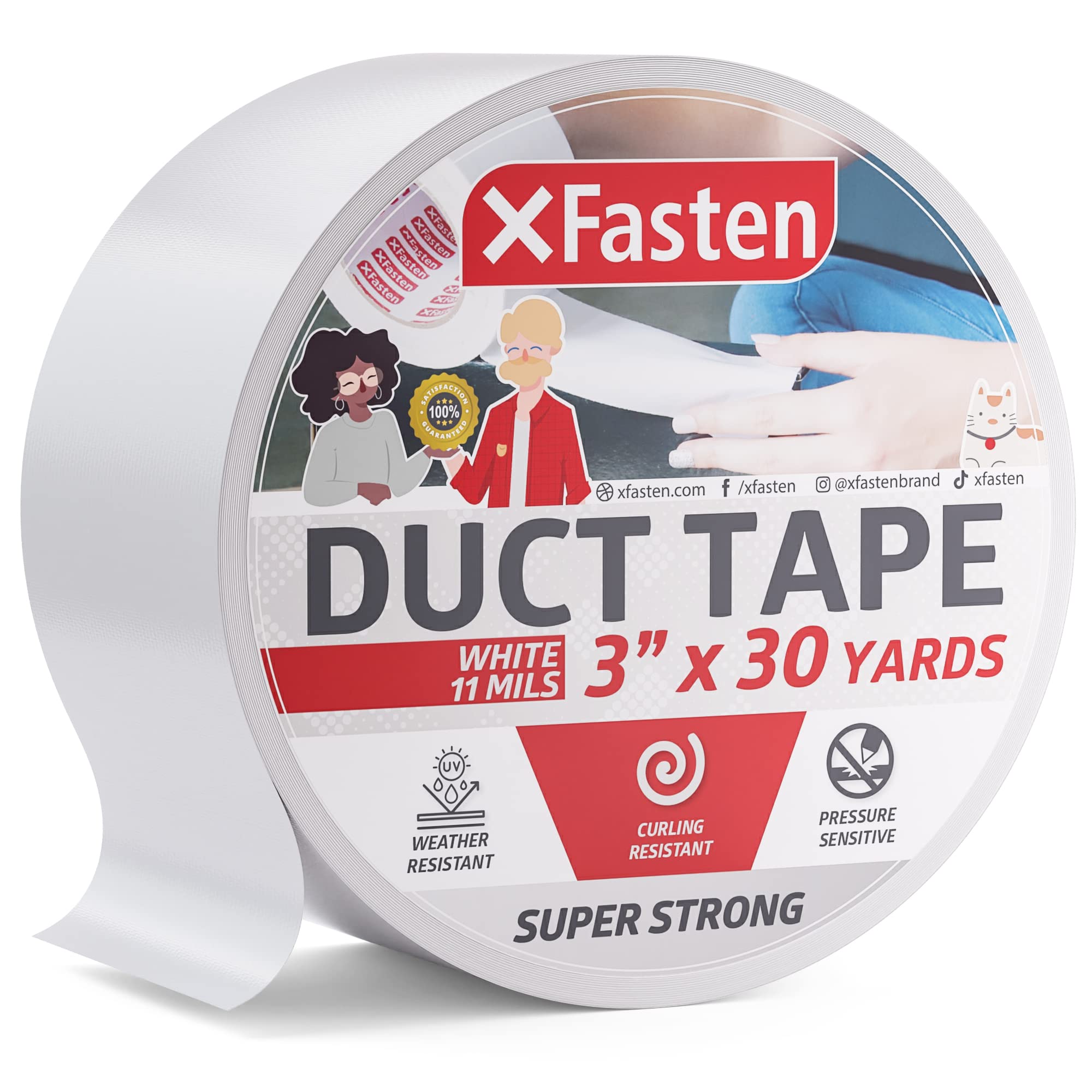 XFasten Double Sided Tape Removable, 1.5-inch by 15-Yards (Pack of 3)
