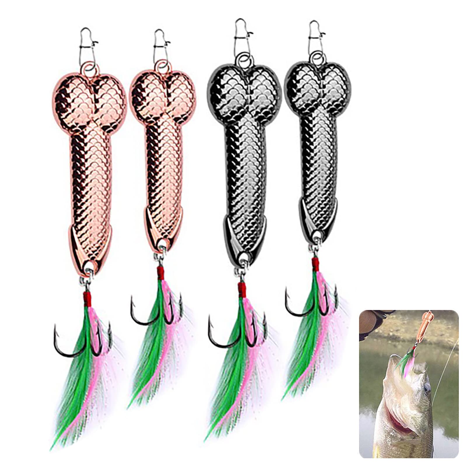 10PC Metal Fishing Sequins Hooks Baits Feather Fishhook Tackle Tackle for  海外 即決 - スキル、知識