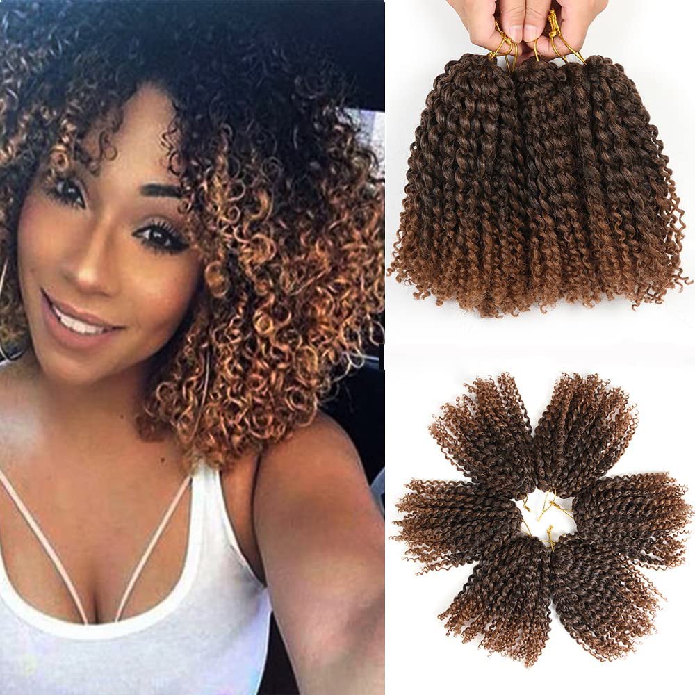  7 Packs Curly Crochet Hair for Black Women 12 Inch Short  Passion Twist Spring Twist Braiding Hair Synthetic Kinky Curly Yanky Twist  Crochet Braids Hair Extensions (140 Strands,1B#) : Beauty