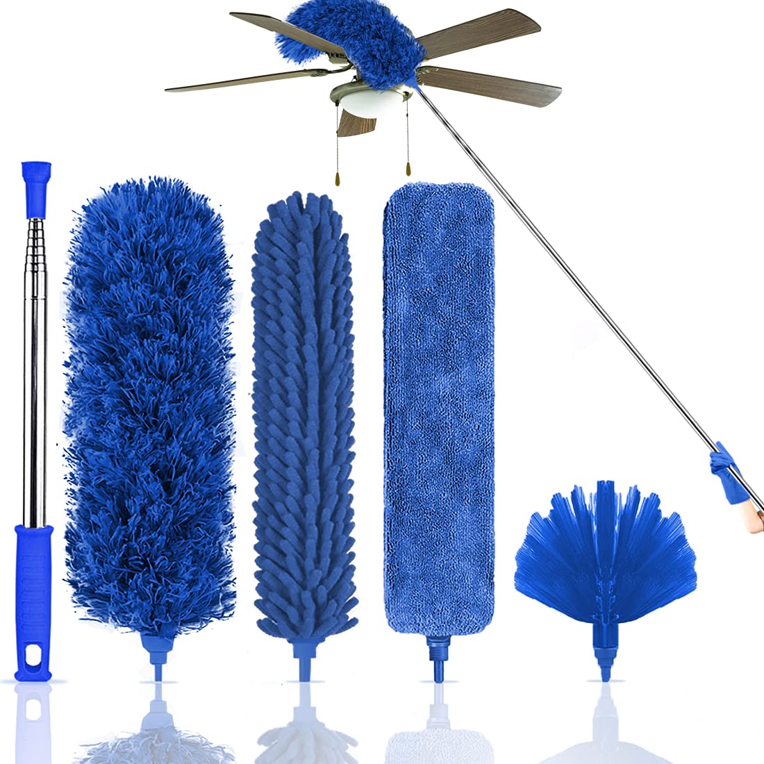 Flexible Fan Dusting Brush, Flexible Fan Dusting Brush (Non-disassembly  Cleaning),Bendable Dusting Brush, Microfiber Dust Collector, Electric Fan