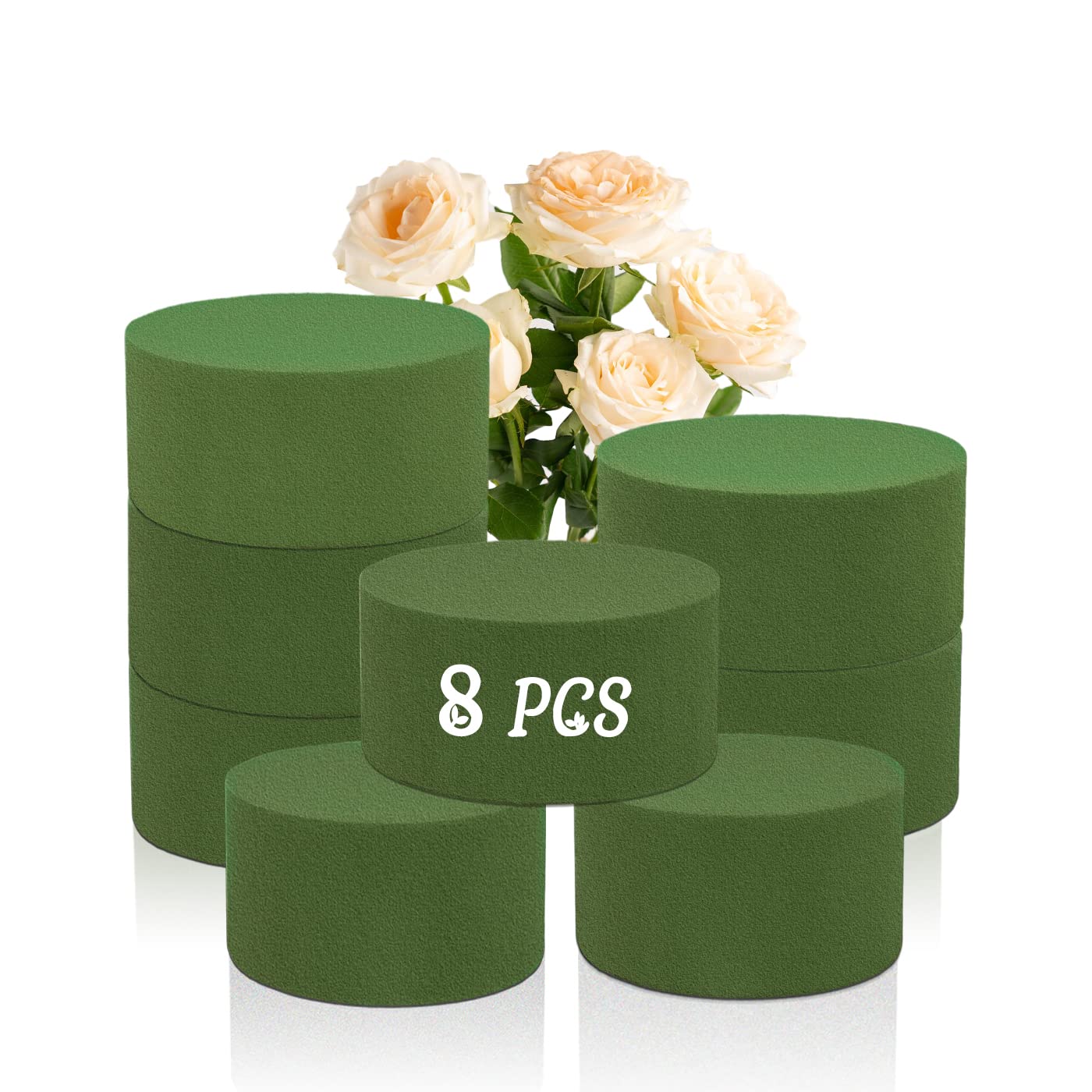 Round Floral Foam Blocks,8 Large Wet Styrofoam Bricks for Wedding