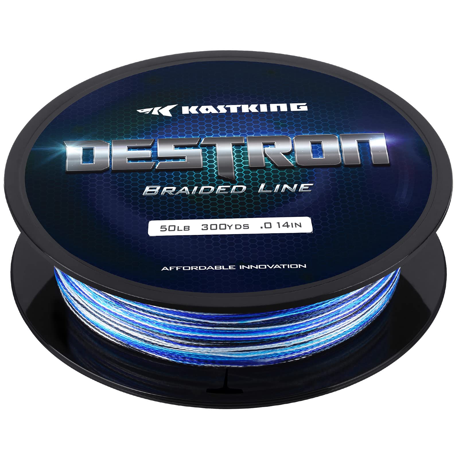 New KastKing Destron Braided Fishing Line, Highly Abrasion Resistant,  Improved Knot Strength, Ultra-Thin Diameter Superline, Zero Stretch &  Memory, CFT Color Fast Technology, 75% Thinner Than Mono Blue Camo 150 yds- 6lb-0.11mm