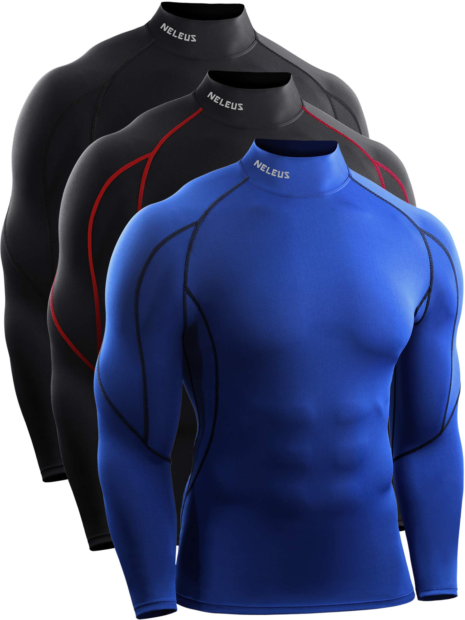  NELEUS Womens 3 Pack Compression Shirts Long Sleeve Yoga  Athletic Running Shirts