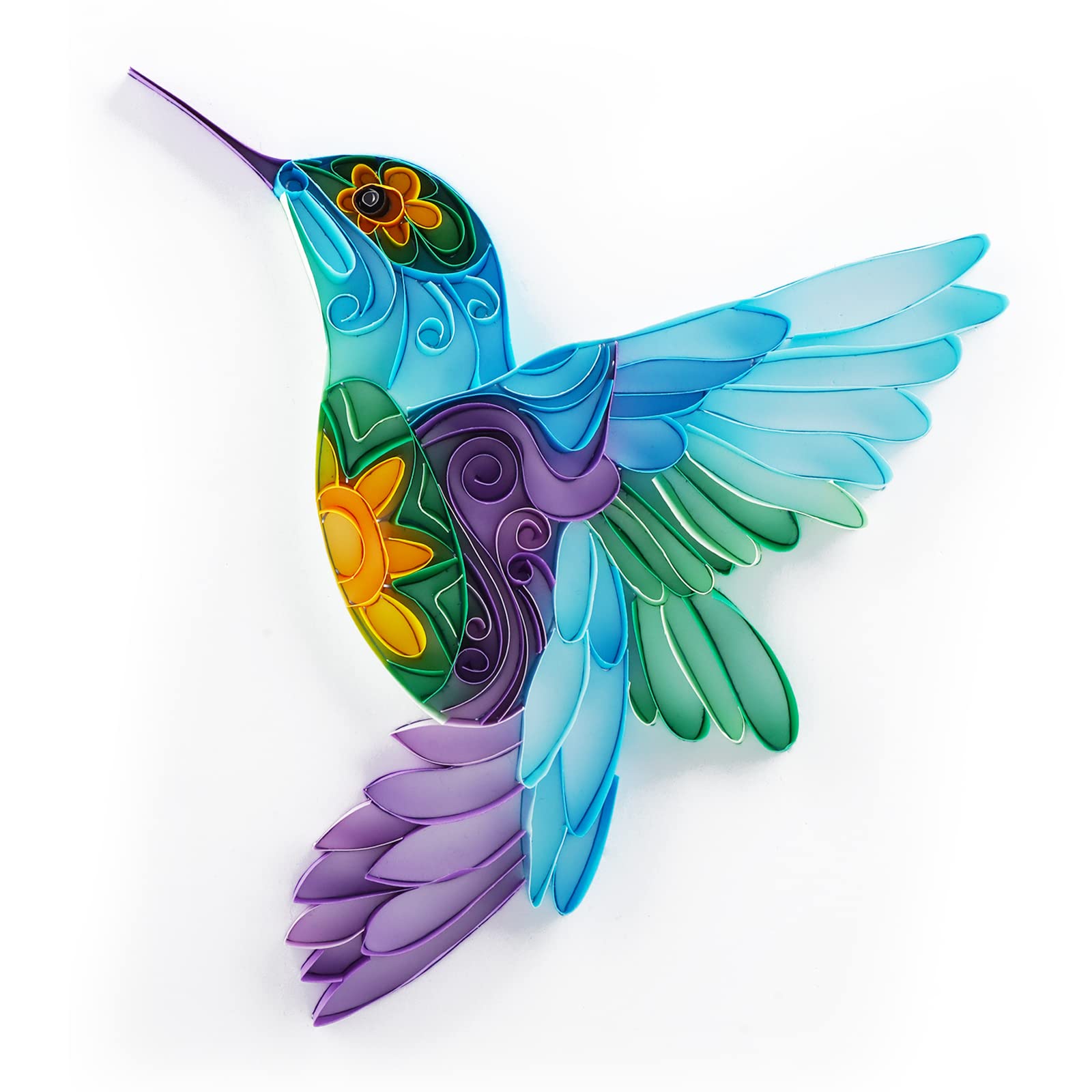 Uniquilling Quilling Kits Paper Quilling Kit for Adults Beginner, 16 * 20in  Mandala Hummingbird with Paper Quilling Tools& Using Manual, DIY Kits for