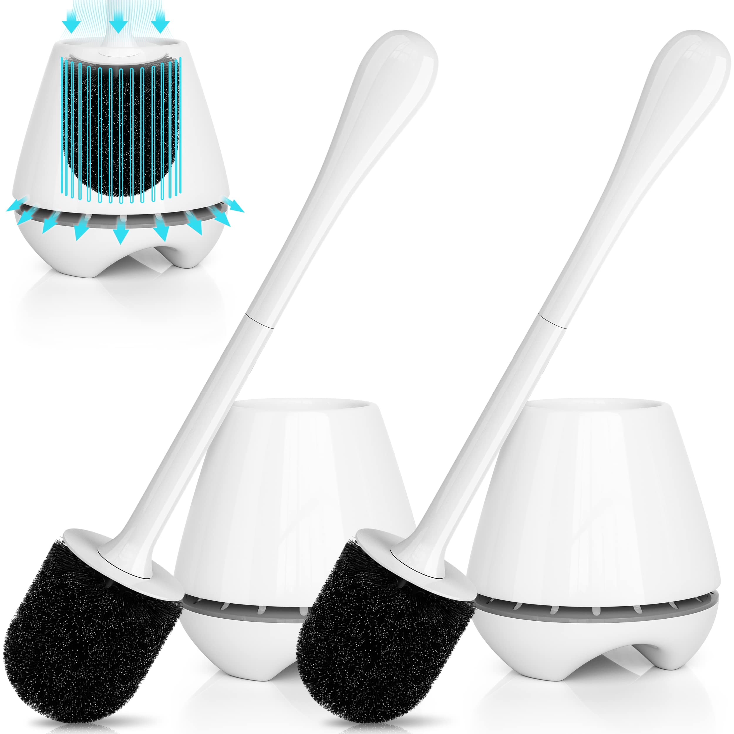 Silicone Toilet Brush With Holder Set Toilet Bowl Brush For