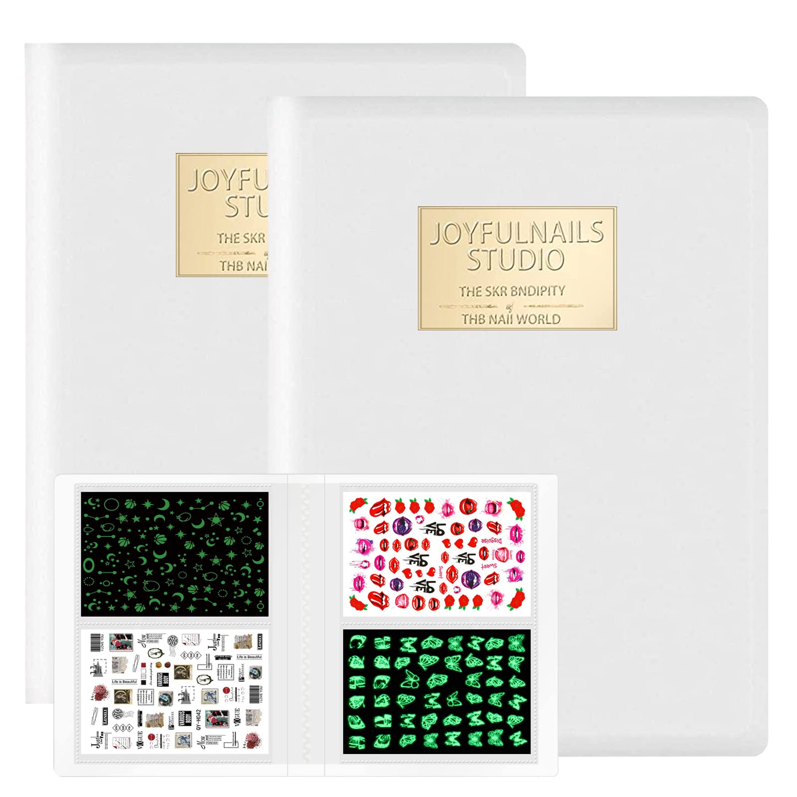 Ins Style Simple Nail Sticker Organizer Booklet Flip Page Stand