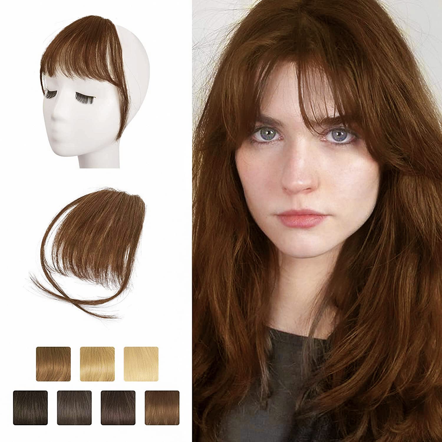 BARSDAR Clip in Fringe Human Hair 100 Real Hair Fringe Extensions