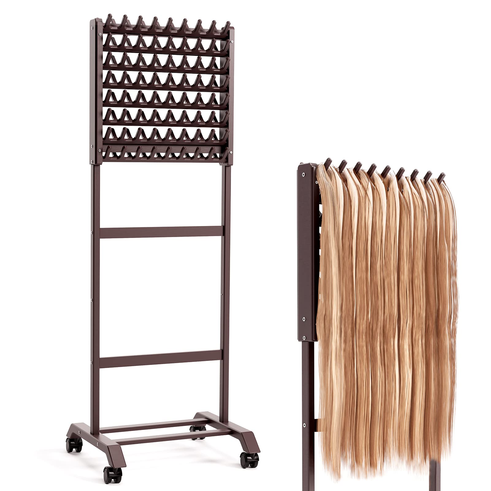 168 Pegs Carbon Steel Adjustable Height Movable Hair Rack, Durable Hair  Holder Hair Organizer