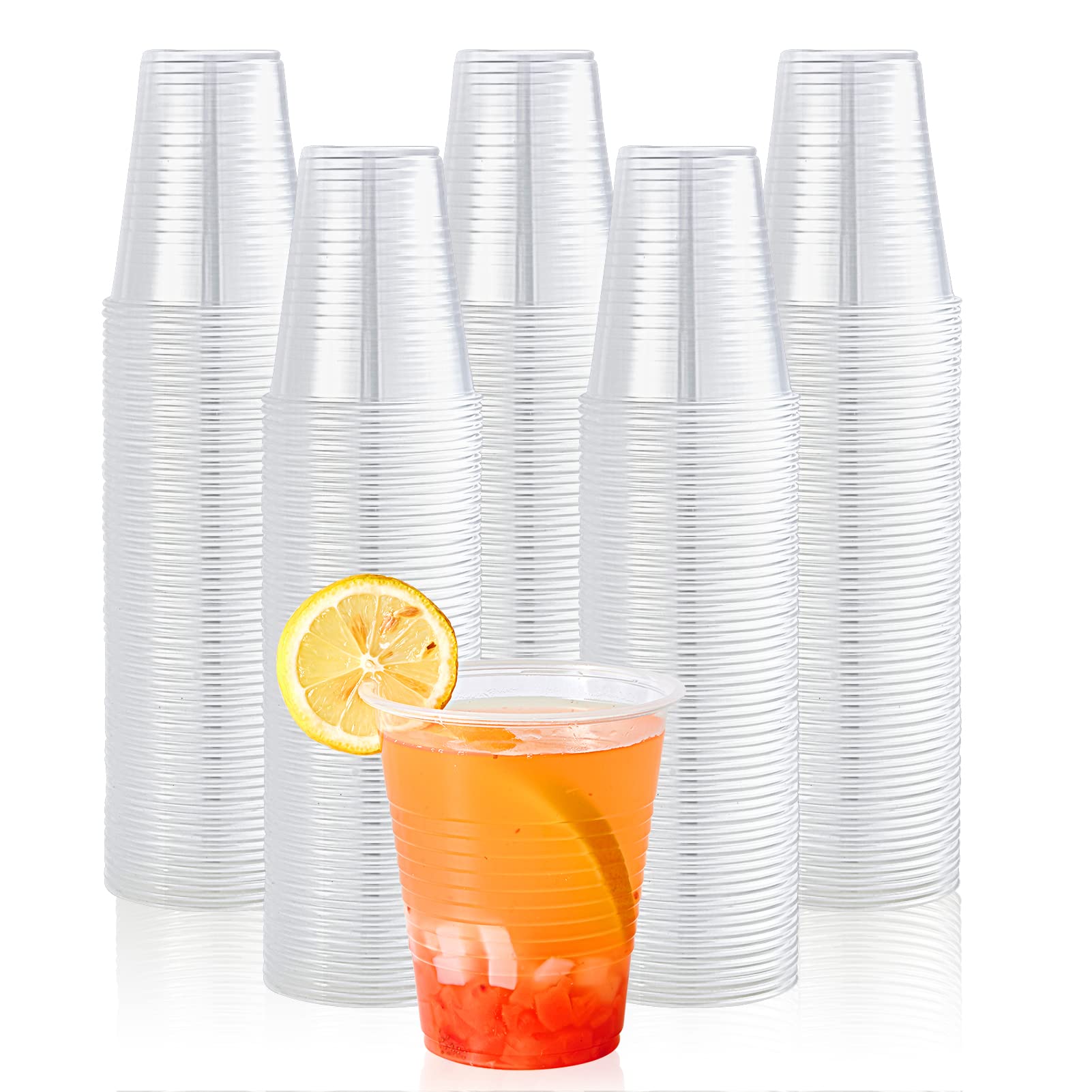 Lilymicky 300 Pack 12oz Clear Plastic Cups,Cold Party Drinking Cups,Disposable  Plastic Cups for Parties, Picnic, BBQ, Travel, & Events 12 oz-300ct
