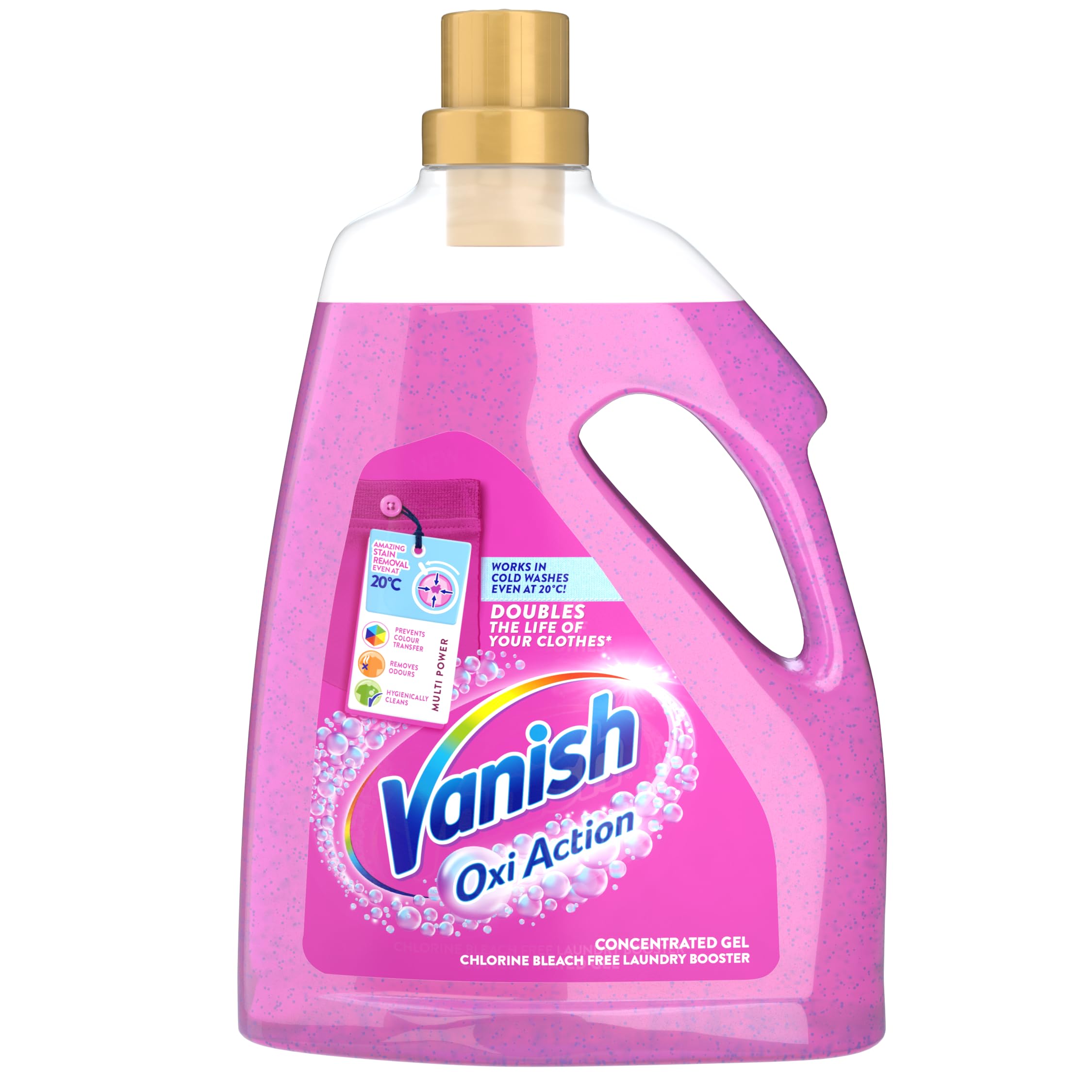 Vanish Gold Oxi Action Gel Fabric Stain Remover 2250 ml Removes Stains in a  Cold 30 Wash Brightens Colours & Removes Odours Colour Safe Concentrated  Formula