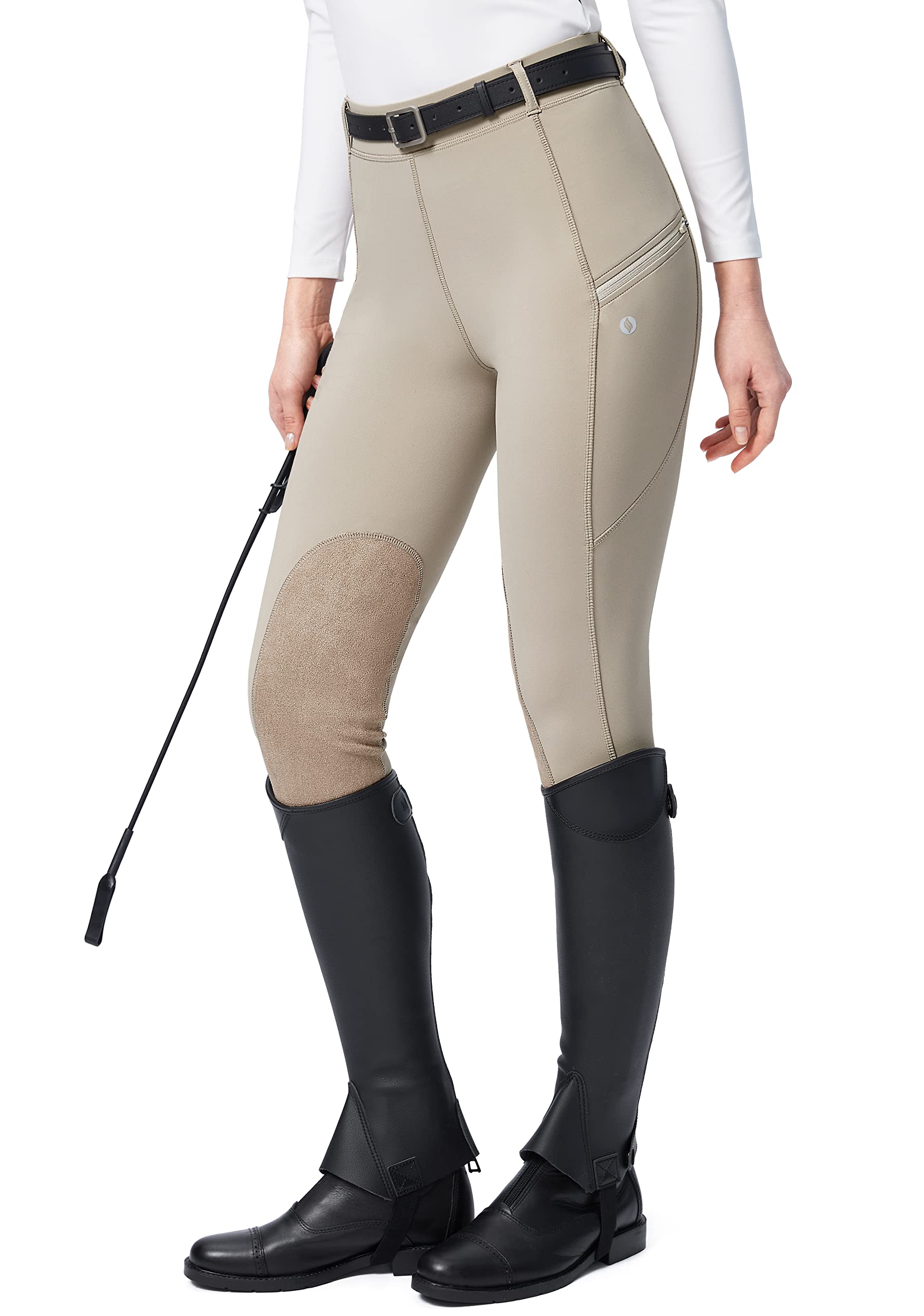  FunRiding-Women Horse Riding Tights with Pockets Equestrian  Breeches Horseback Riding Pants (Gray, XS) : Clothing, Shoes & Jewelry