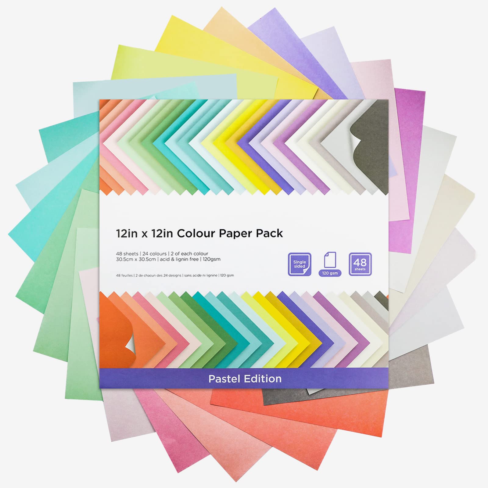 12 Sheets Rainbow Series Material Paper Pack, Beautiful Colored Paper  Cards, Scrapbook, Card Making, Background Paper