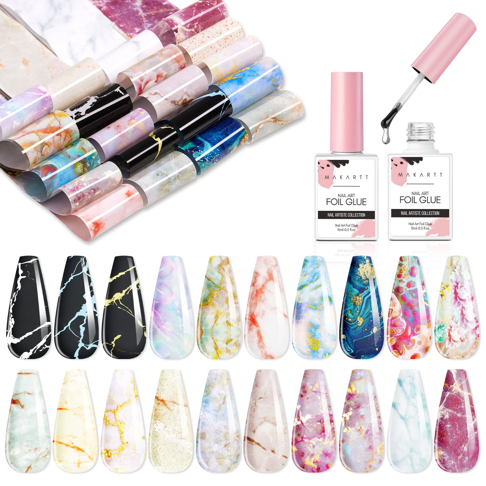 MSHARE Nail Transfer Foil Glue Gel Polish Nails Adhensive Transfering with  Free foil Sticker - AliExpress