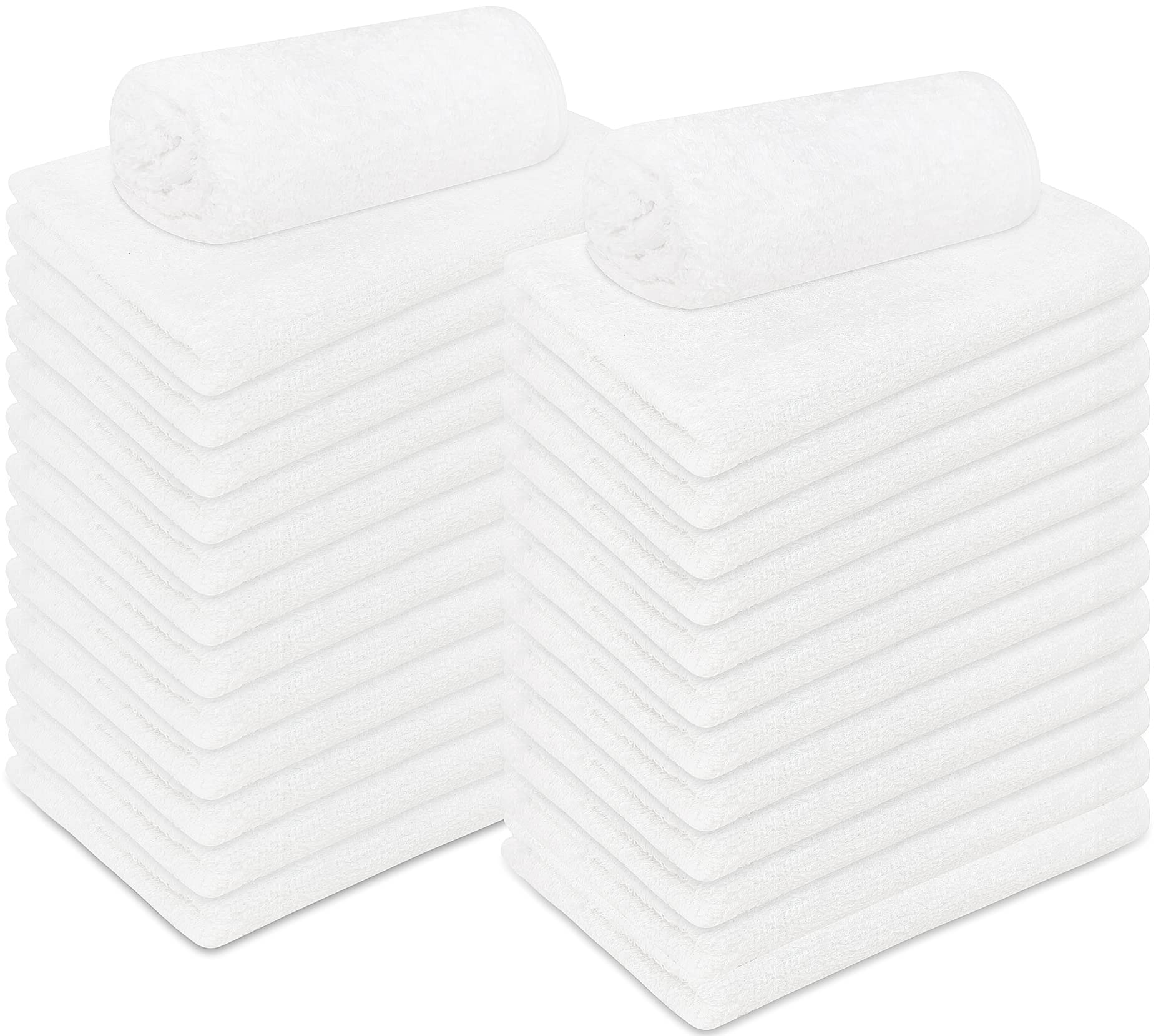 Paris Collection 100% Cotton, Bleach Resistant spa Towels 16x30 White  (Pack of 24) Heavier Than The 16x27 ! Weighing at 4.0 lbs. per doz. Salon  Towels, Beauty Spa, Tanning, Gym, Home, dorms. 
