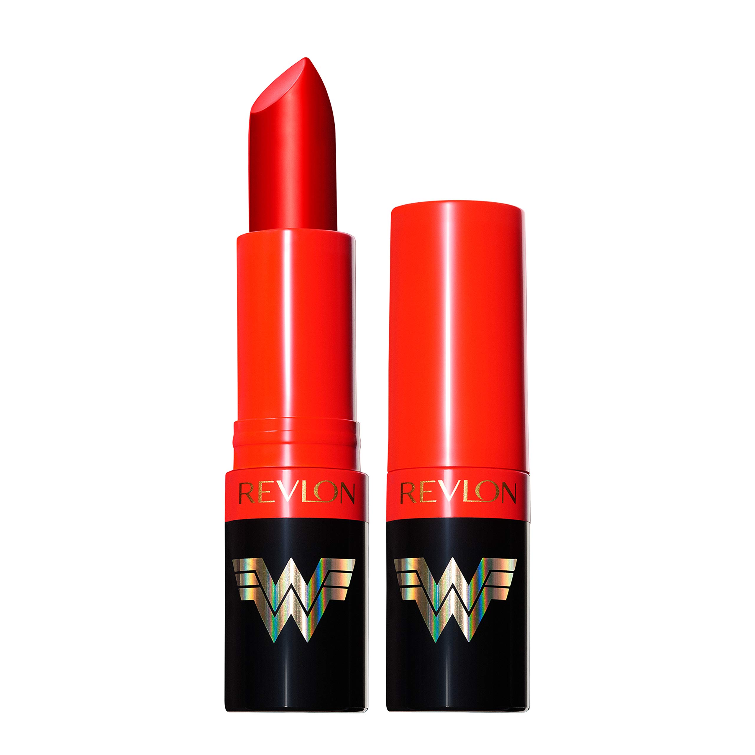 Revlon x WW84 Wonder Woman Super Lustrous Lipstick with Vitamin E and  Avocado Oil Matte Lipstick in Red 002 Super Heroine 0.15 oz