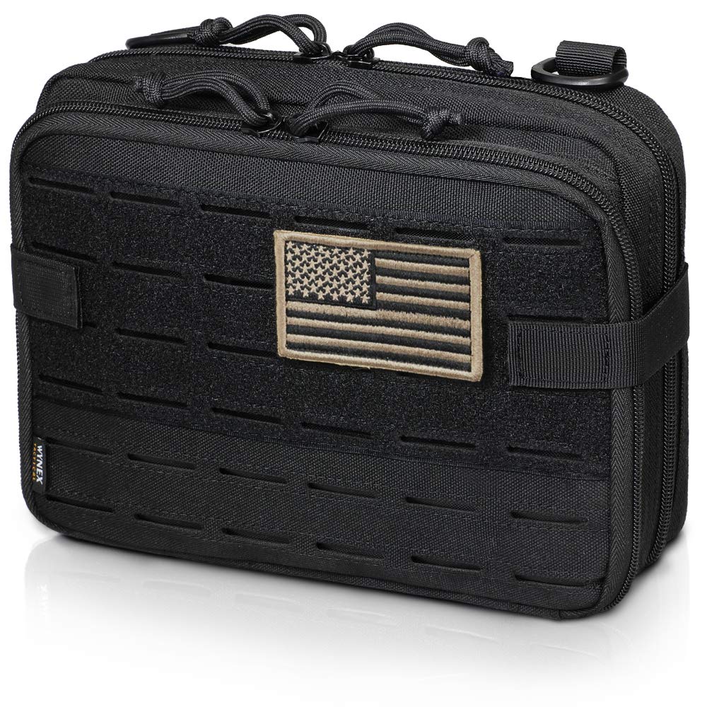 WYNEX Tactical Molle Admin Pouch of Laser Cut Design Utility Pouches Molle  Attachment Military Medical EMT