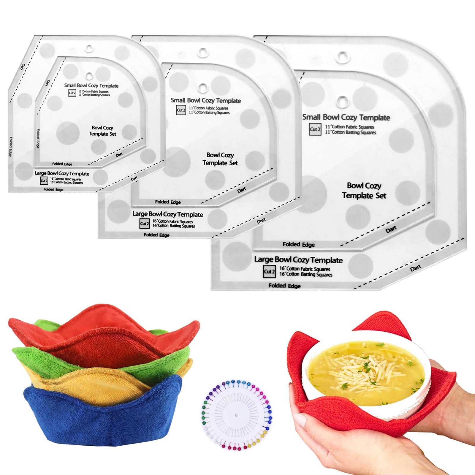  3pcs Bowl Wrap Sewing Template,3 Sizes 6in 8in 10in Quilting  Acrylic Bowl Wrap Sewing Pattern Template Acrylic Bowl Cozy Template for  DIY Kitchen Sewing : Arts, Crafts & Sewing