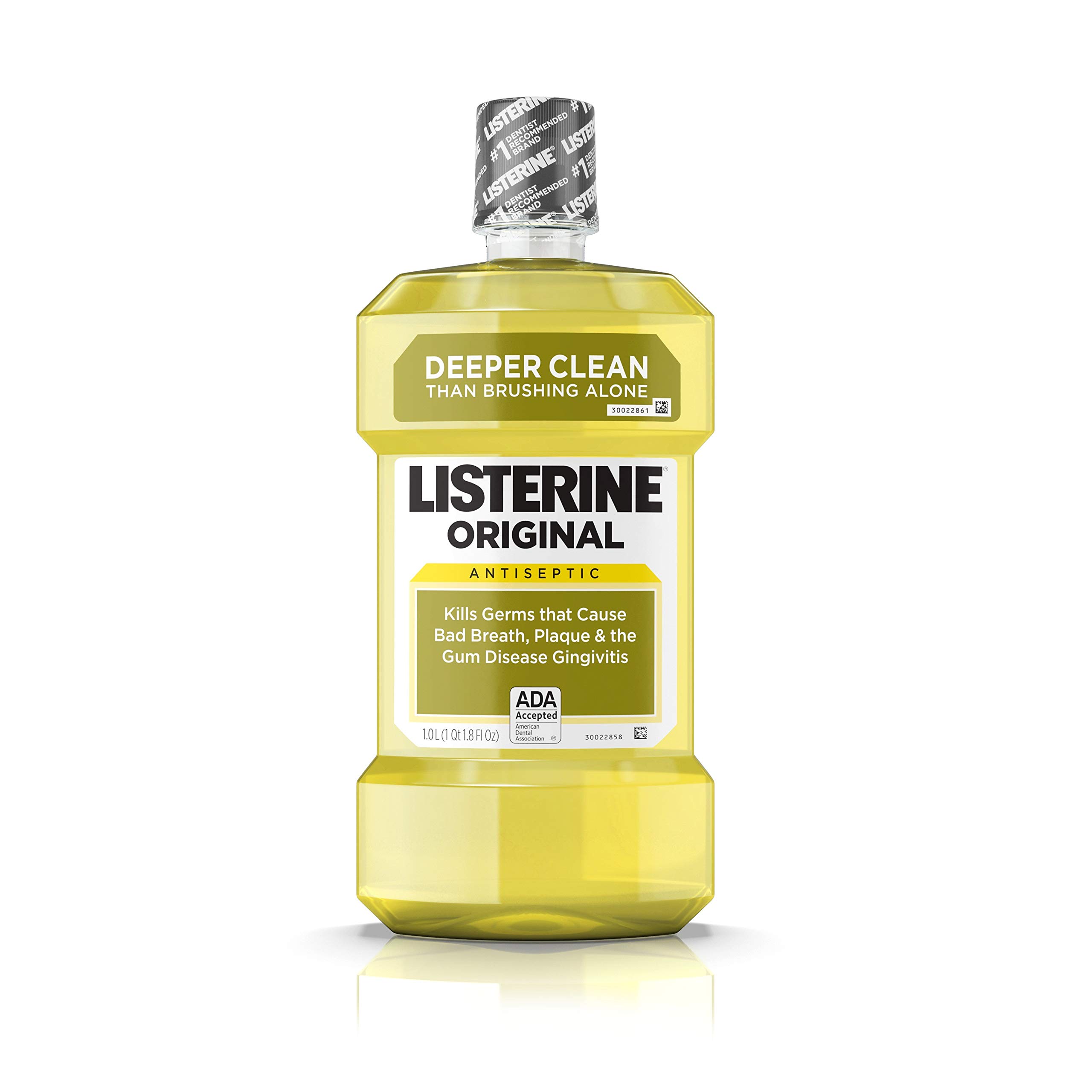 Listerine Cool Mint Antiseptic Mouthwash/Mouth Rinse for Bad Breath &  Plaque, 1 L