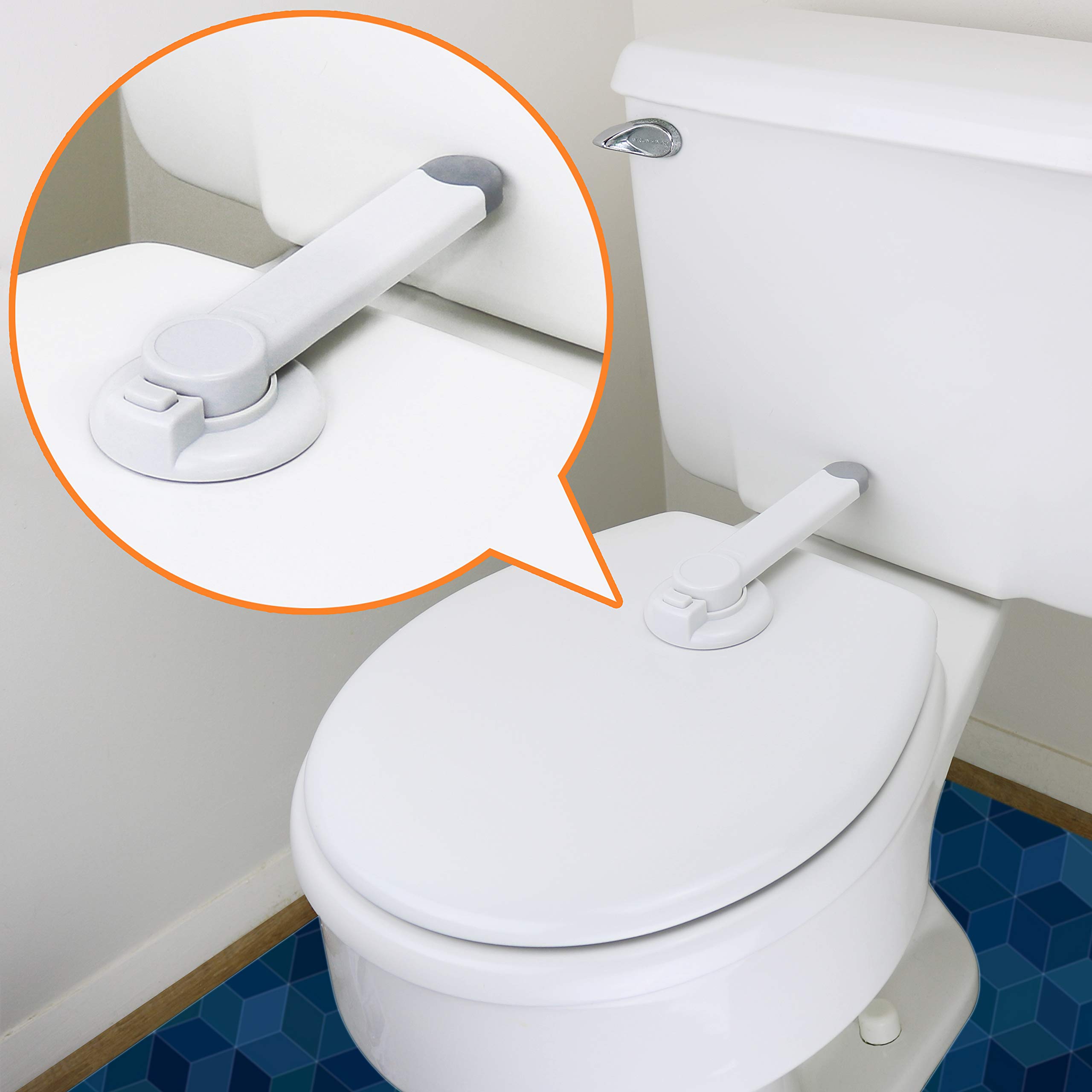 Baby Toilet Lock (2 Pack) Ideal Baby Proof Toilet Lid Lock with Arm No  Tools Needed Easy Installation with 3M Adhesive Top Safety Toilet Seat Lock  Fits Most Toilets White 2 Count (