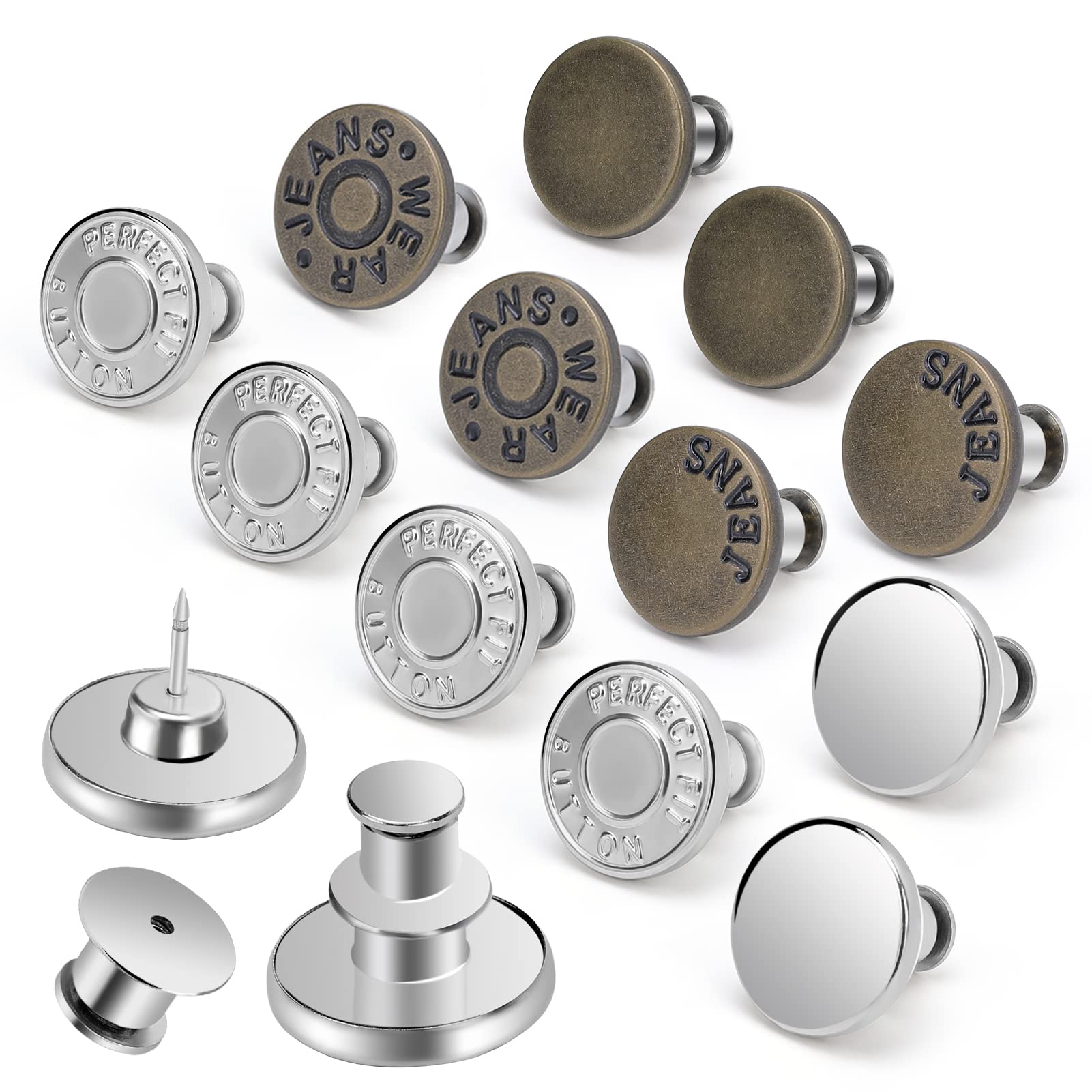 JEAN BUTTON PINS Waist Adjustable Waist Clip Metal Clothes` Pins