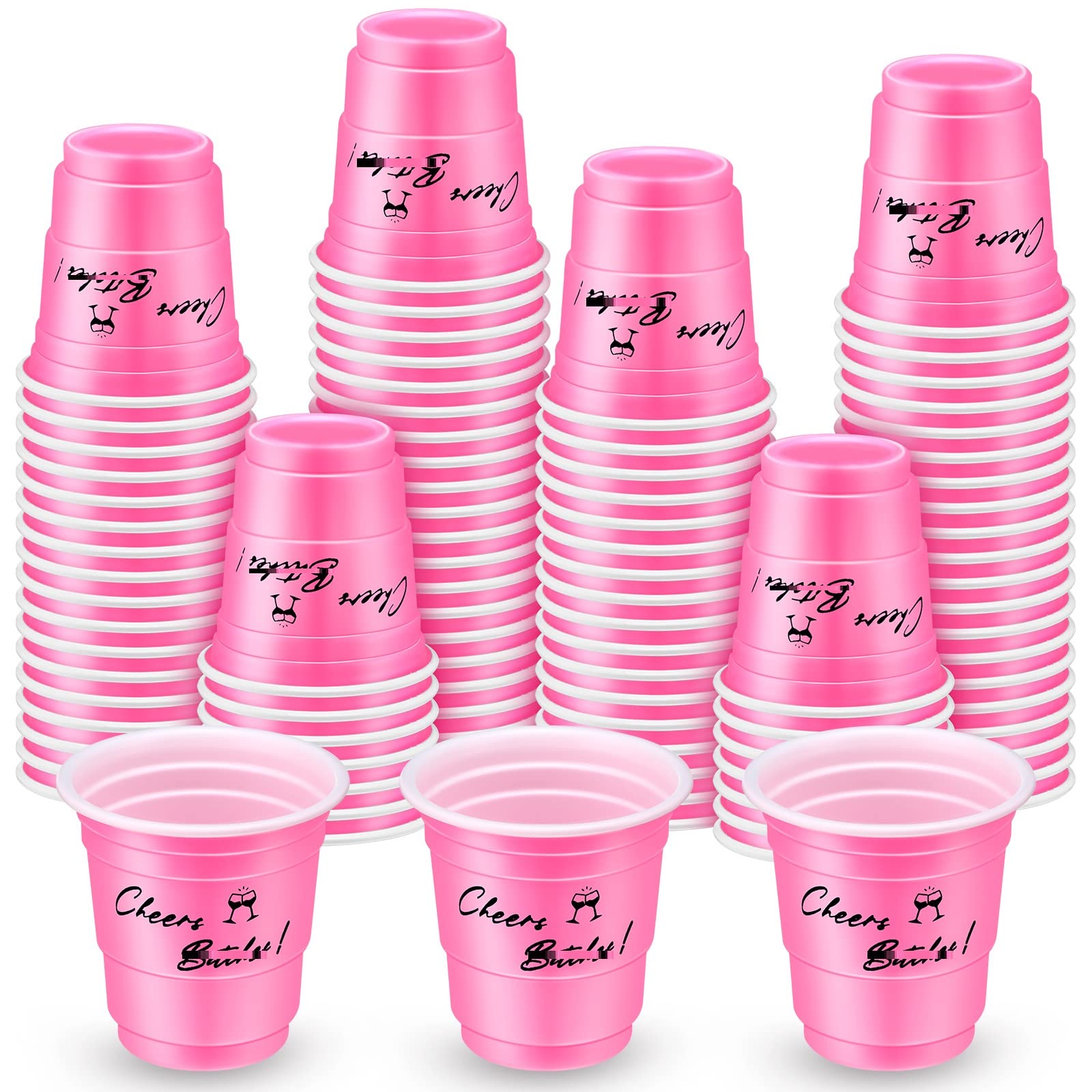 DecorRack 2 oz Neon Shot Glasses, Disposable Party Shot Cups, 24 Pieces