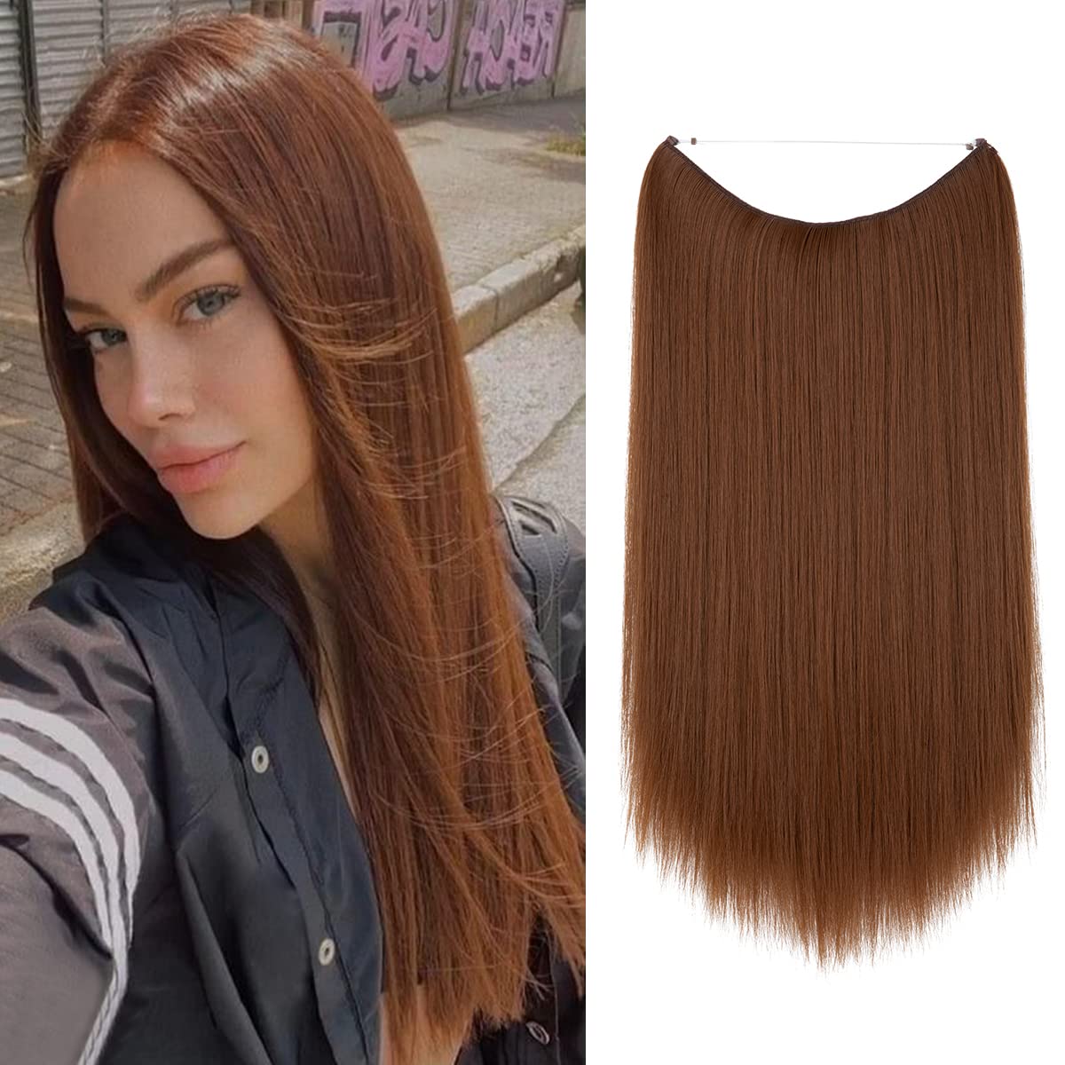 Clip In Long Straight Synthetic Hair Extension