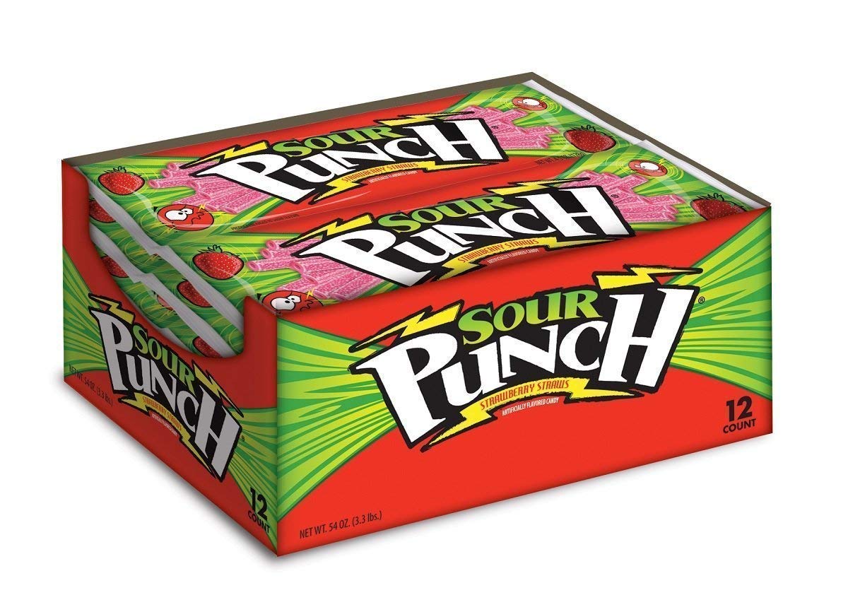 Strawberry Sour Straws Candy - 1 lb.