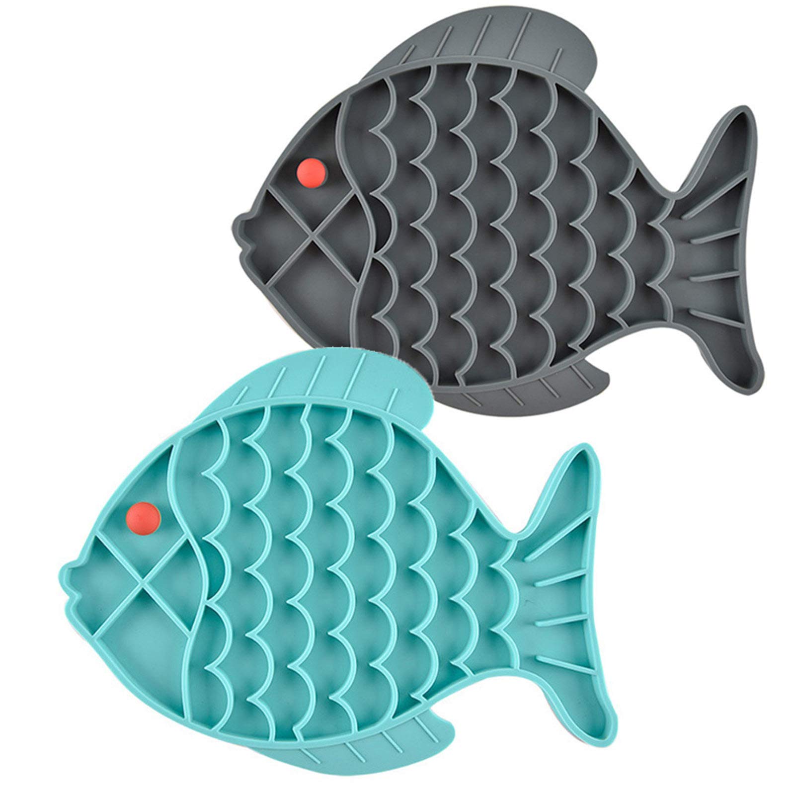 Shop Bella Spillproof Fish-Shaped Mat for Cats - Green