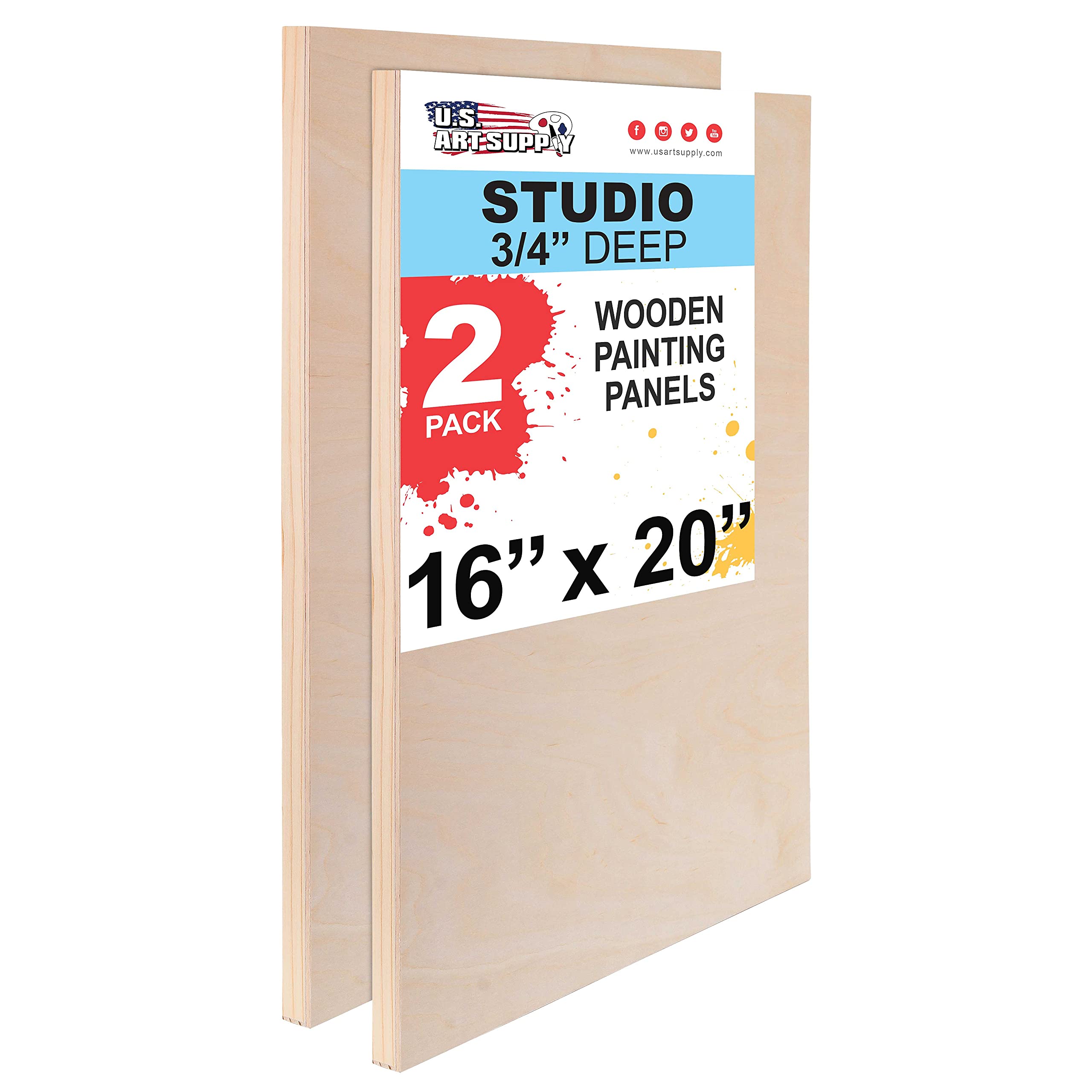 U.S. Art Supply 18 x 24 inch Professional Artist Quality Acid Free Canvas Panel Boards for Painting (Pack of 4)