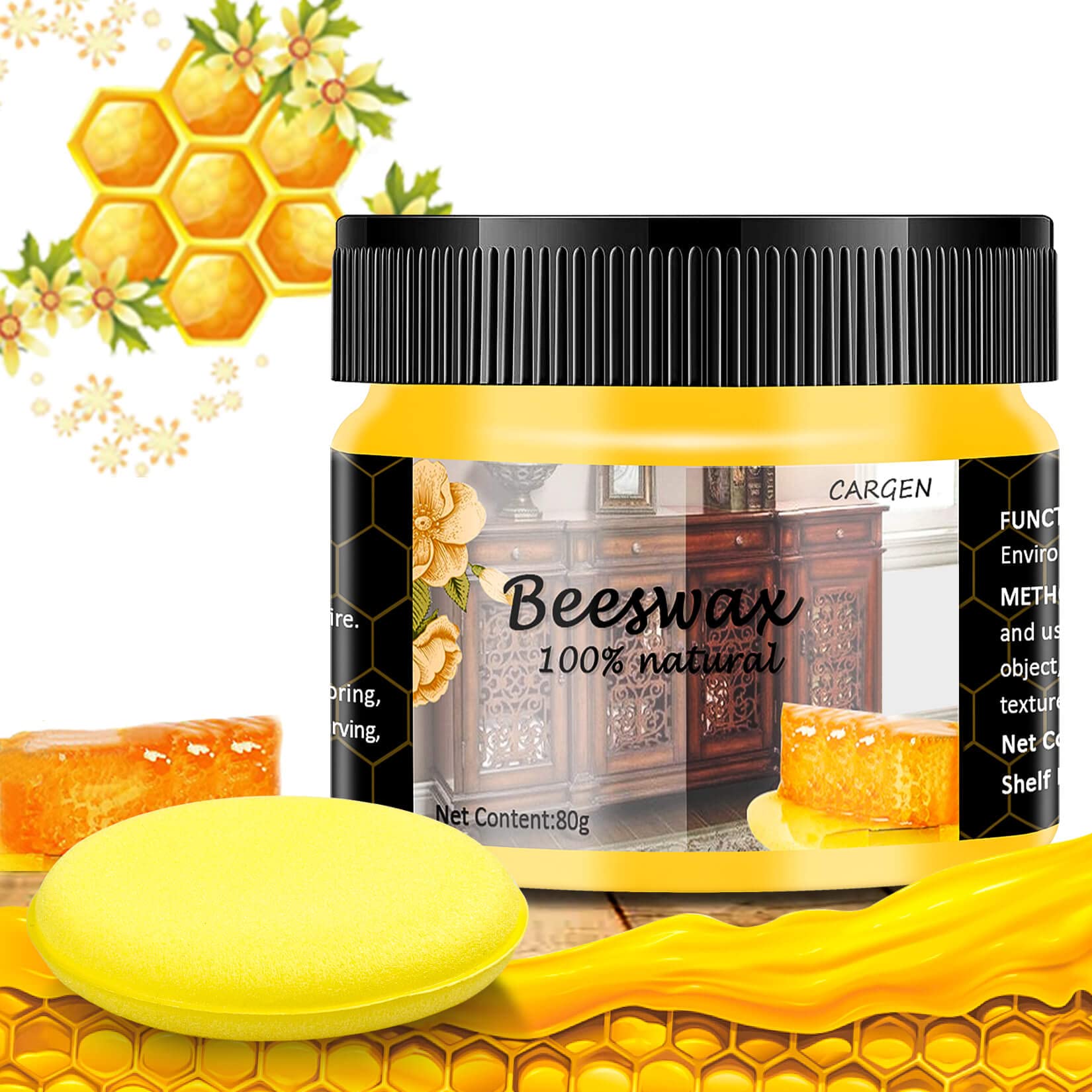  CARGEN 3 PCS Wood Seasoning Beewax Natural Beewax