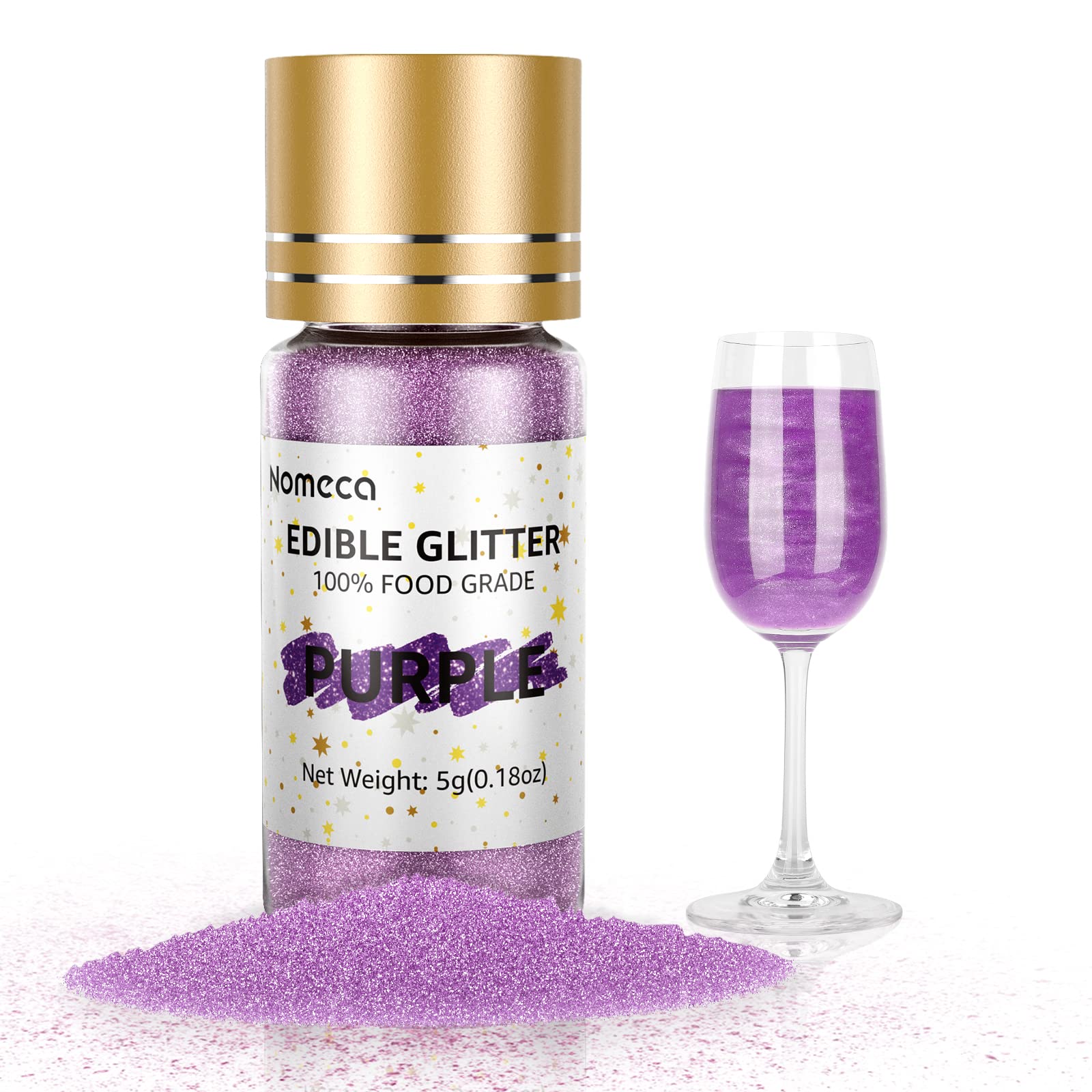 Purple Edible Glitter - 1/4 oz - Food Product - FDA approved Kosher Vegan