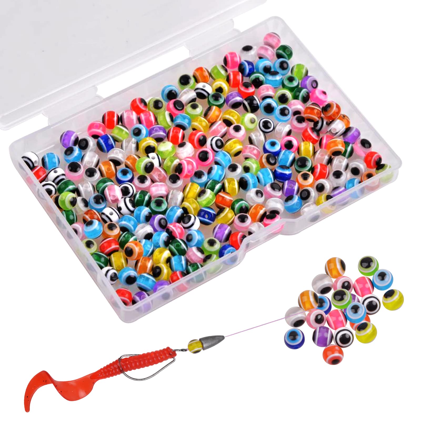 100pcs Fishing Line Beads 6mm/8mm Fishes Rigging Bead Assorted Fishing s  Carolina Rigs Taxes Rigs Slip Bobbers Rigs Setup Accessories Mixed 6mm 