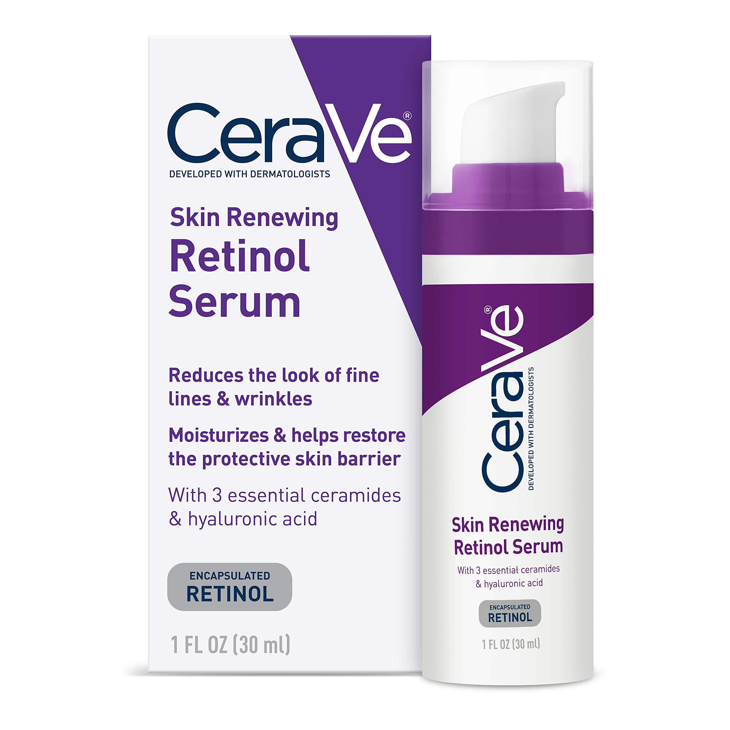 CeraVe Skin Renewing Retinol Serum 1 Fl Oz 30 Ml 