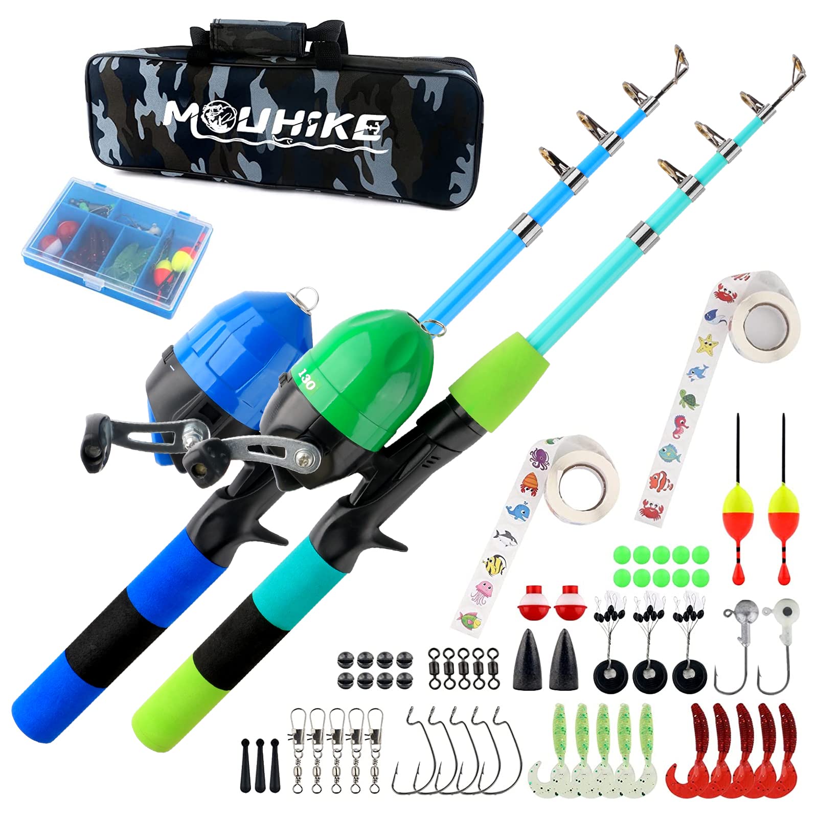 Spinning Fishing Rod Combo Fishing Tackle Pole with Hooks Reel Floats Full  Kits 