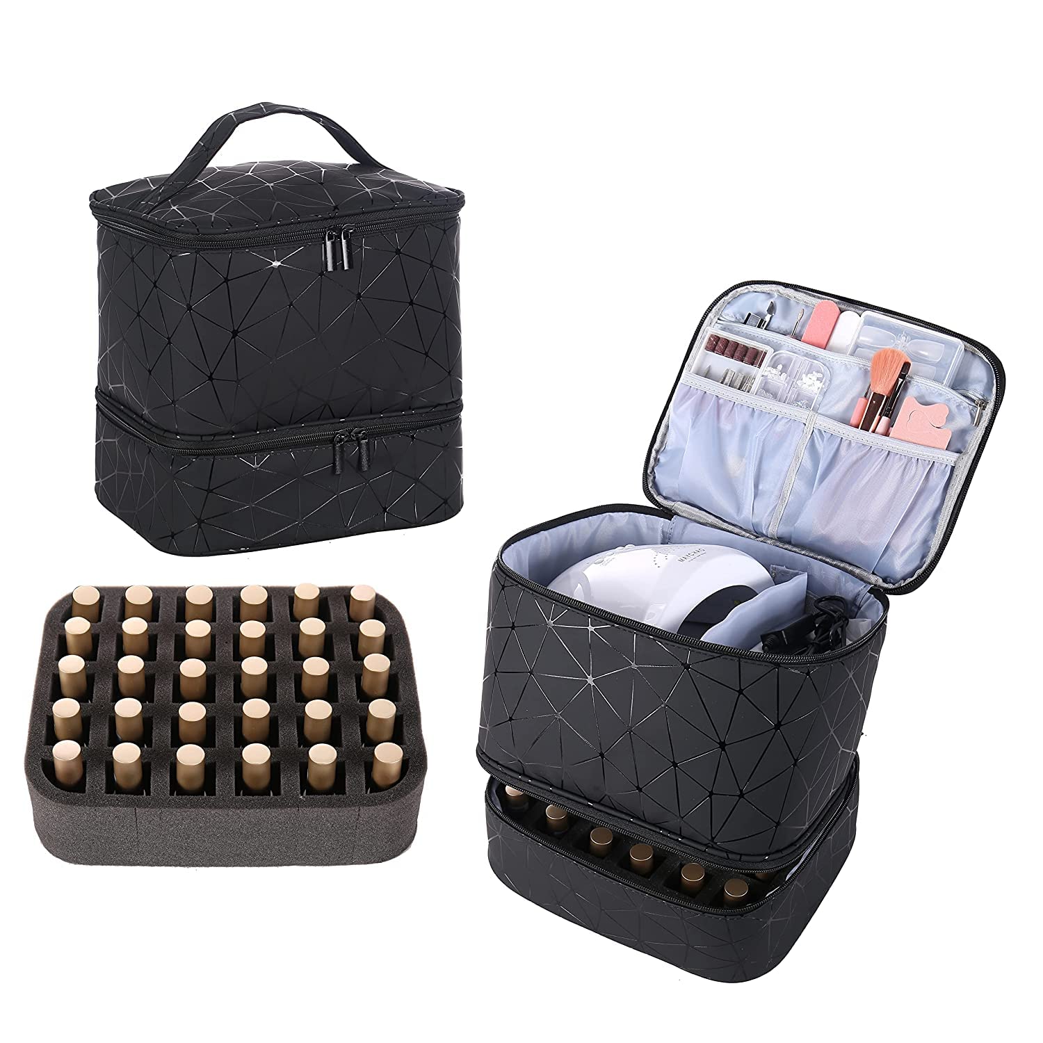 Nail Polish Storage Bag Double-Layered Large Capacity Cosmetic Bag