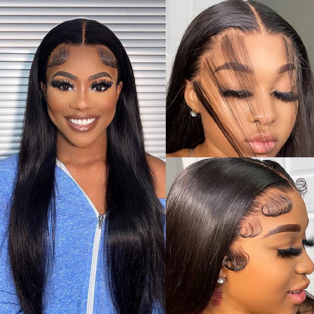 Straight Lace Front Wigs Human Hair Pre Plucked 13x4 HD Lace