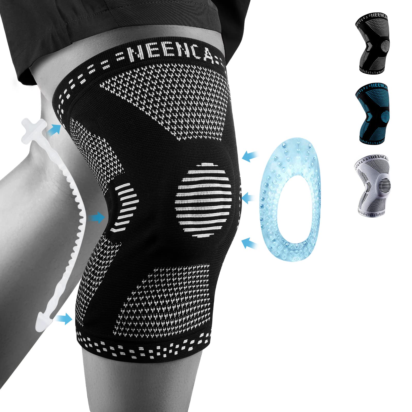 NEENCA Professional Knee Brace for Knee Pain, Hinged Knee Support with  Patented X-Strap Fixing System, Strong Stability for Pain Relief,  Arthritis
