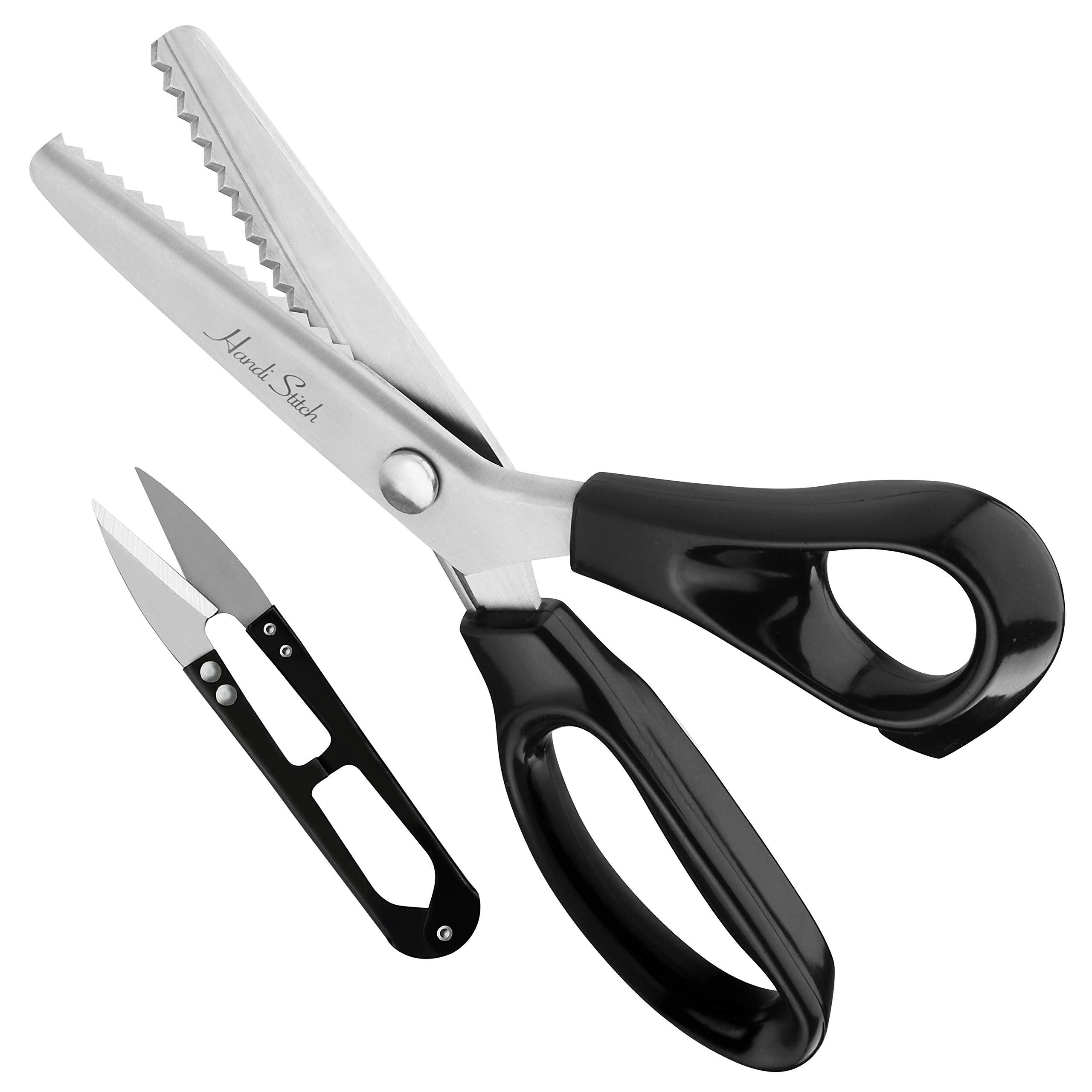 1pc Black Fabric Scissors, Zig Zag Sewing Scissors, Pinking Shears For  Tailoring Fabric