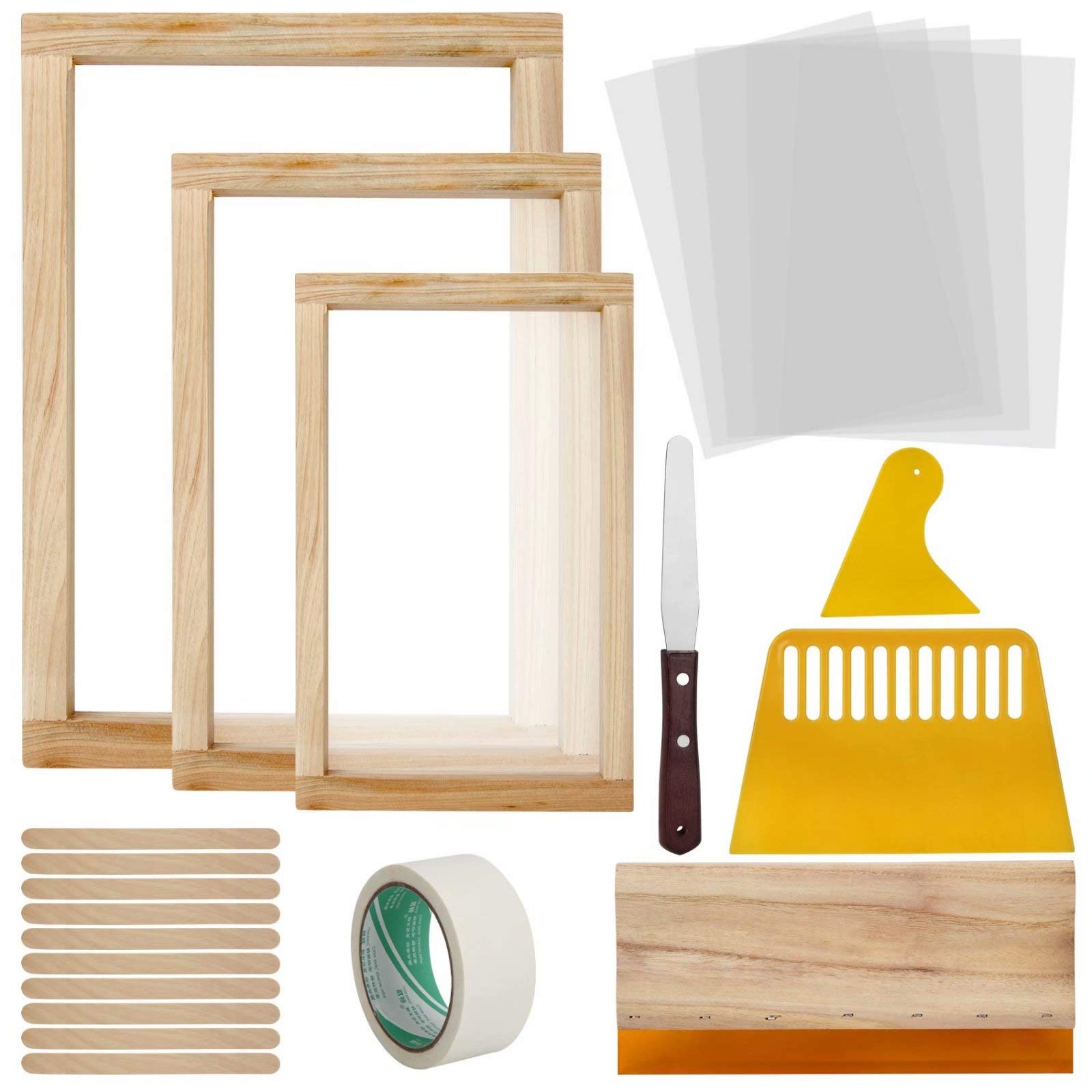 6 Pieces 3 Size Wood Silk Screen Printing Frame With Mesh for Screen  Printing, 10 X 14 Inch, 8 X 12 Inch, 6 X 10 Inch 