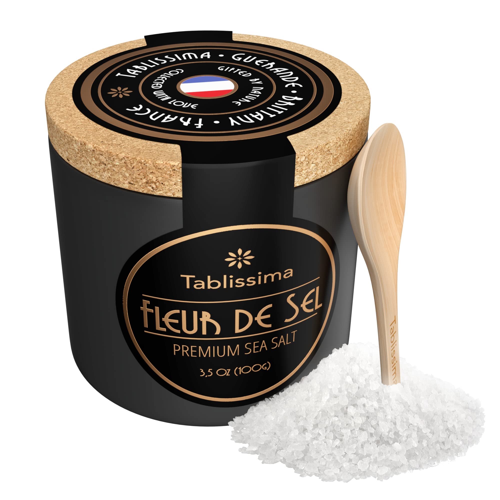 Tablissima Fleur de Sel from Guerande - Premium Salt from France - Hand  Harvested - 100 percent Natural - Trusted by the best Chefs - 3oz Oz. (86