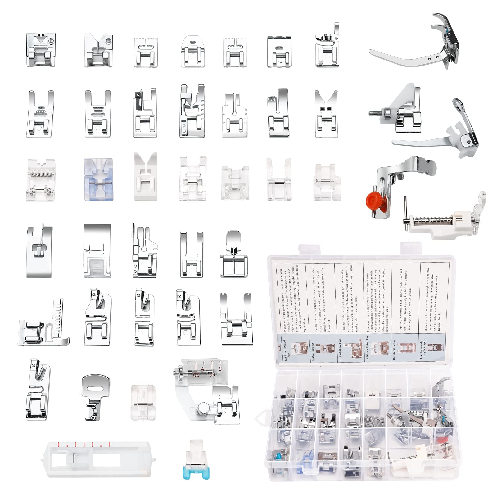 Presser Foot Set 42Pcs, Sewing Machine Presser Feet Kit