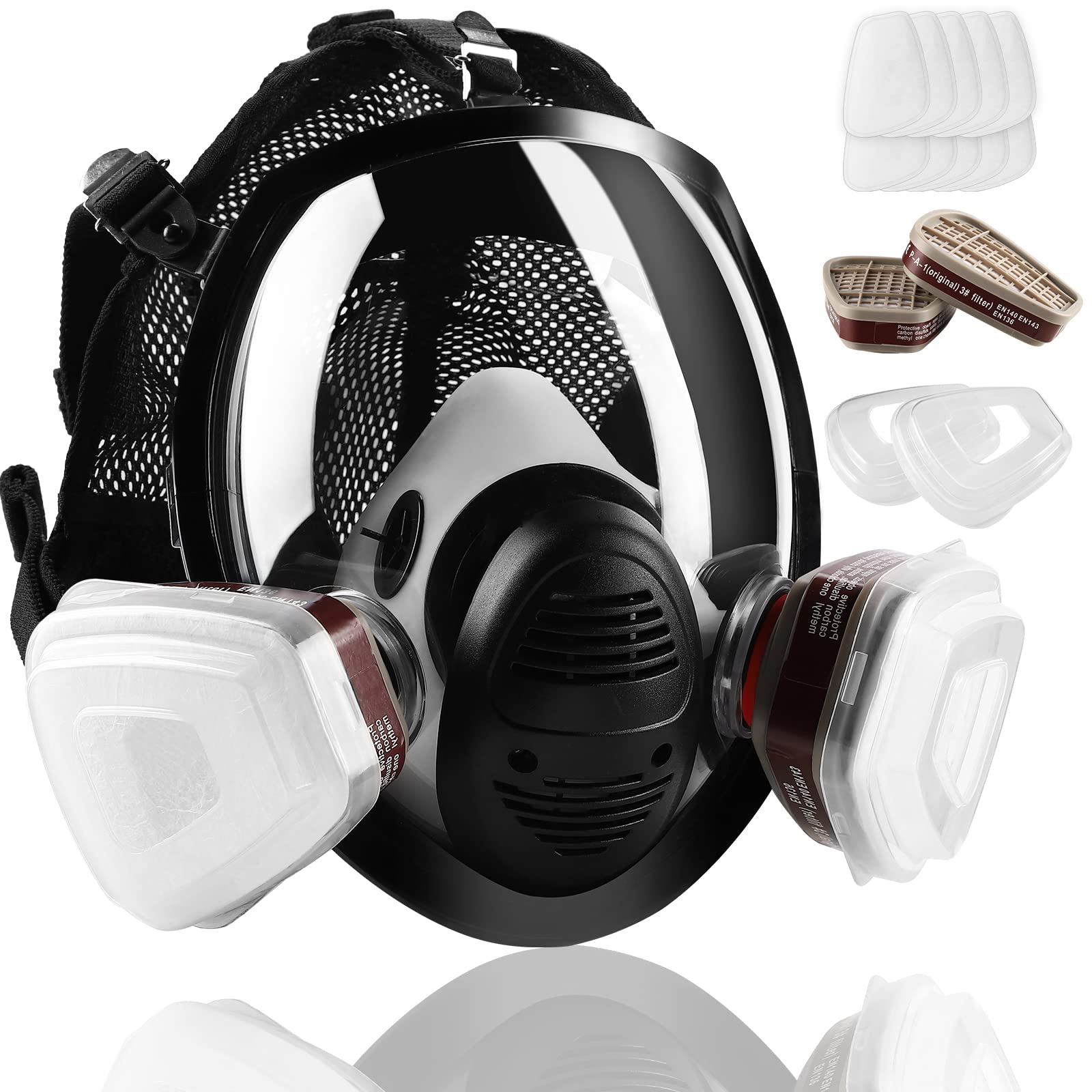 Full Face Gas Respirator Mask Gas Masks Survival Nuclear And Chemical With 6001 Activated Carbon 9335