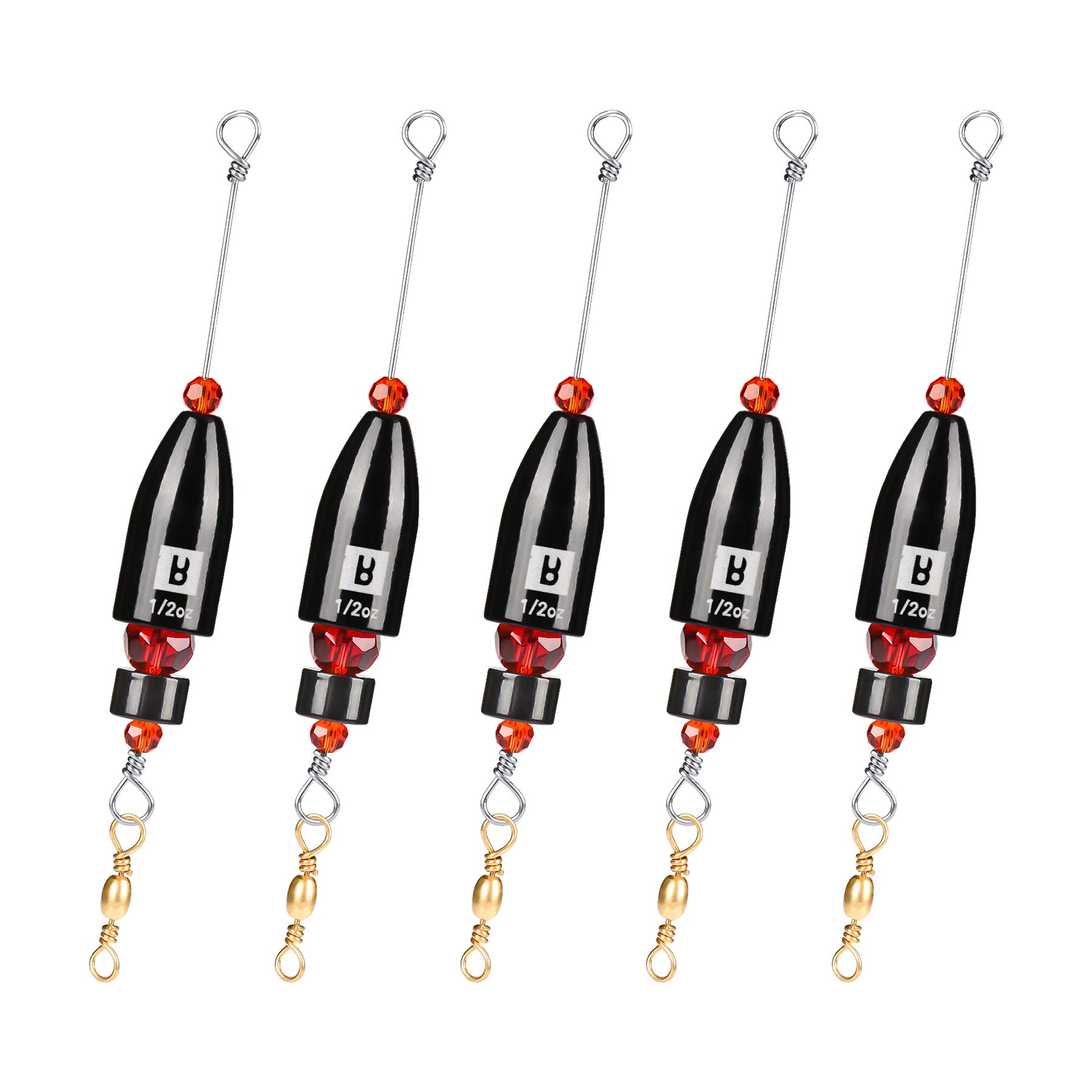 Texas Rig for Bass Fishing,5pieces in 1 Packs Complete Texas Carolina Rig  Ready Rig,Free Rig Kit with Weight Hook Rigged Line Fishing Gear Accessories