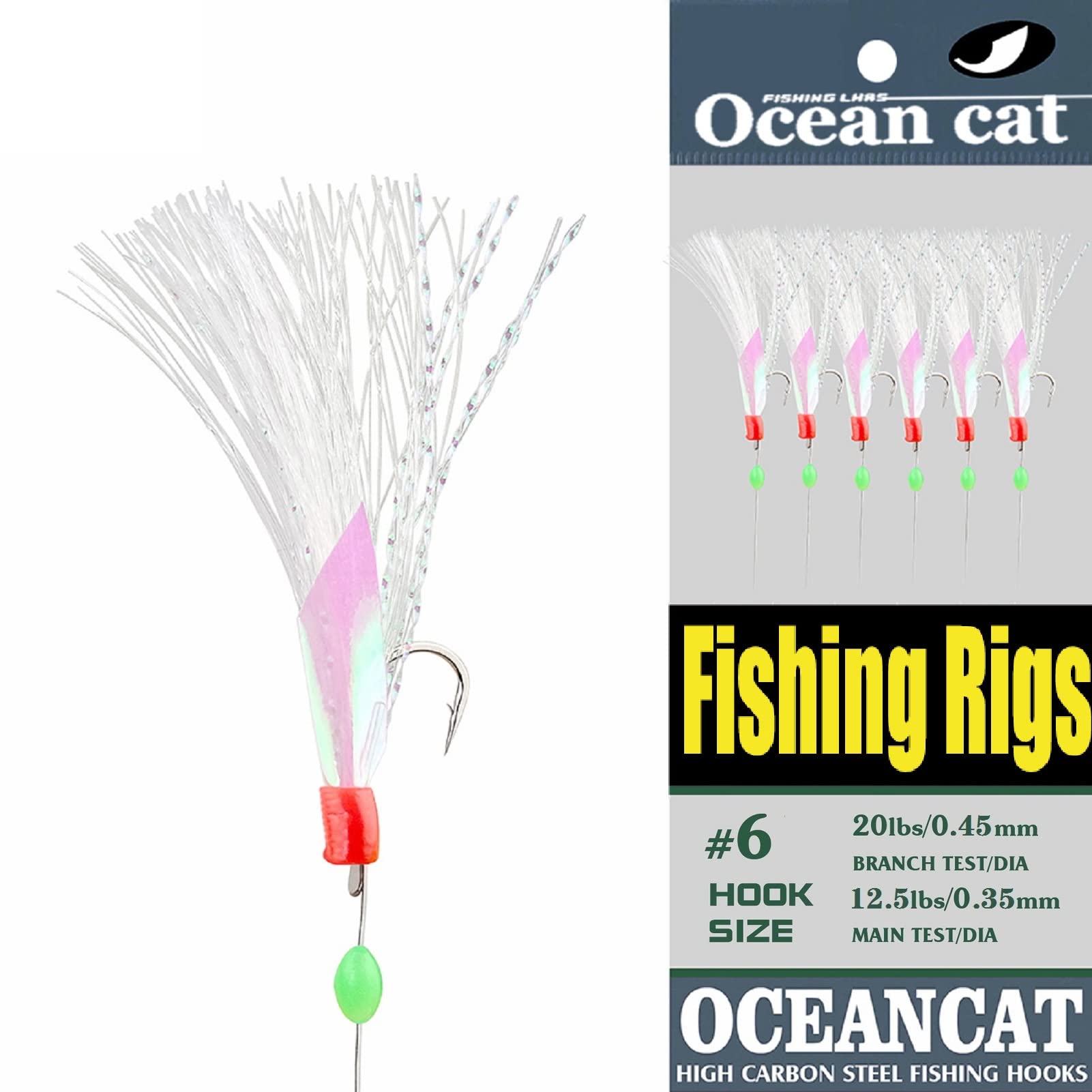 Fishing Rigs Saltwater Bait Lures 6 Packs Fishing Bait Rigs with
